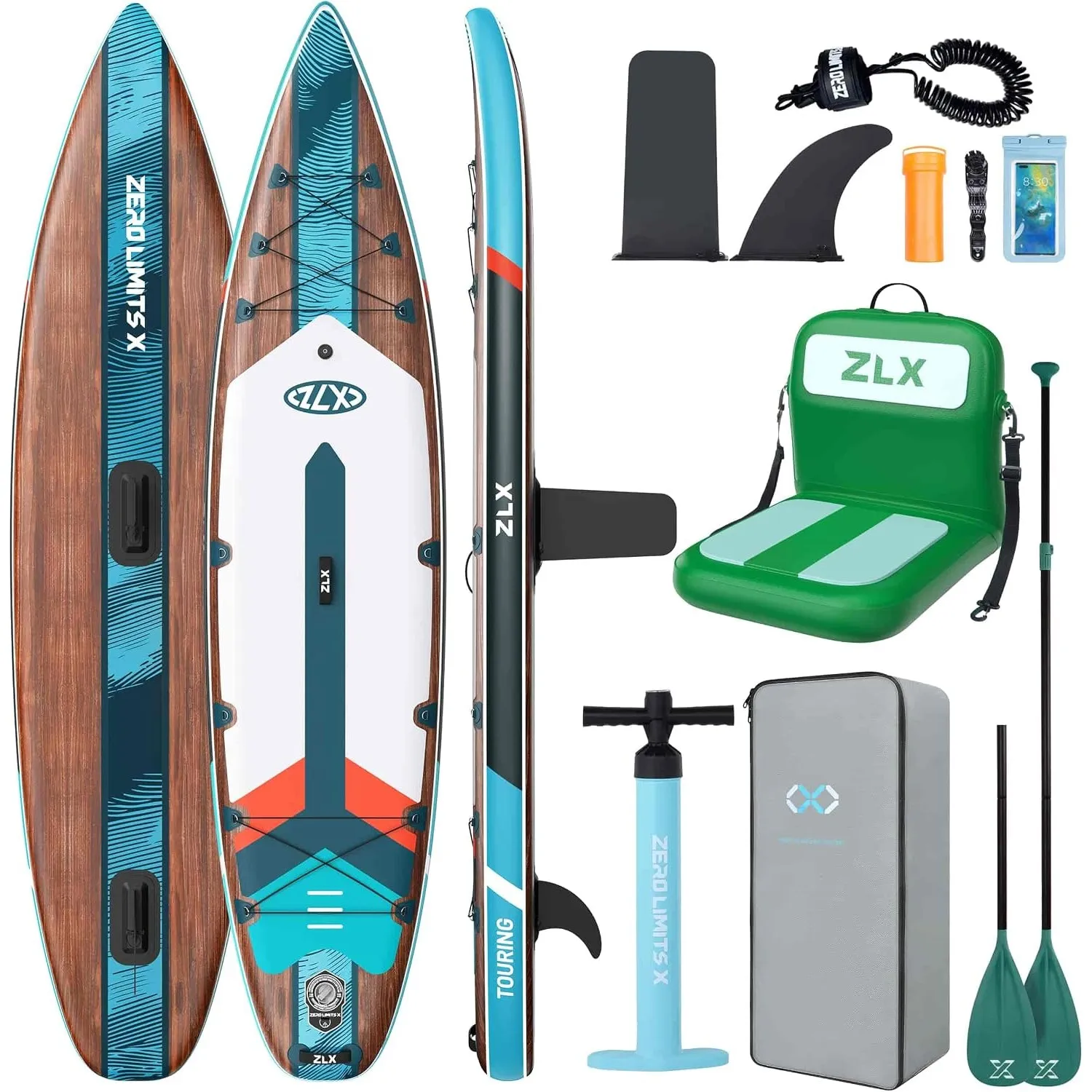 ZLX Stand Up Paddling Board 350x83cm, anfängerfreundliches SUP Board mit Abnehmbarer Mittelfinne für Stabilität oder Ge…