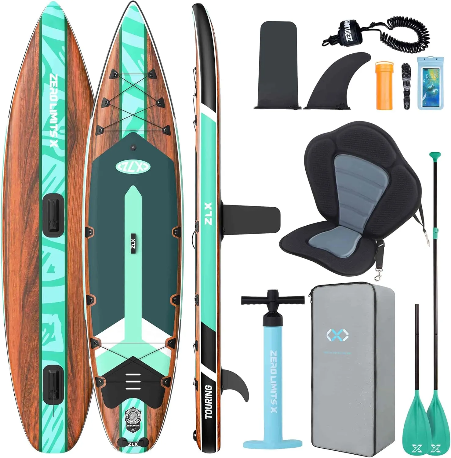 ZLX Stand Up Paddling Board 350 x 83 cm, SUP Board Set, Touring Stand Up Paddle, Unique Centre Fin, Non-Slip Deck Pad, …