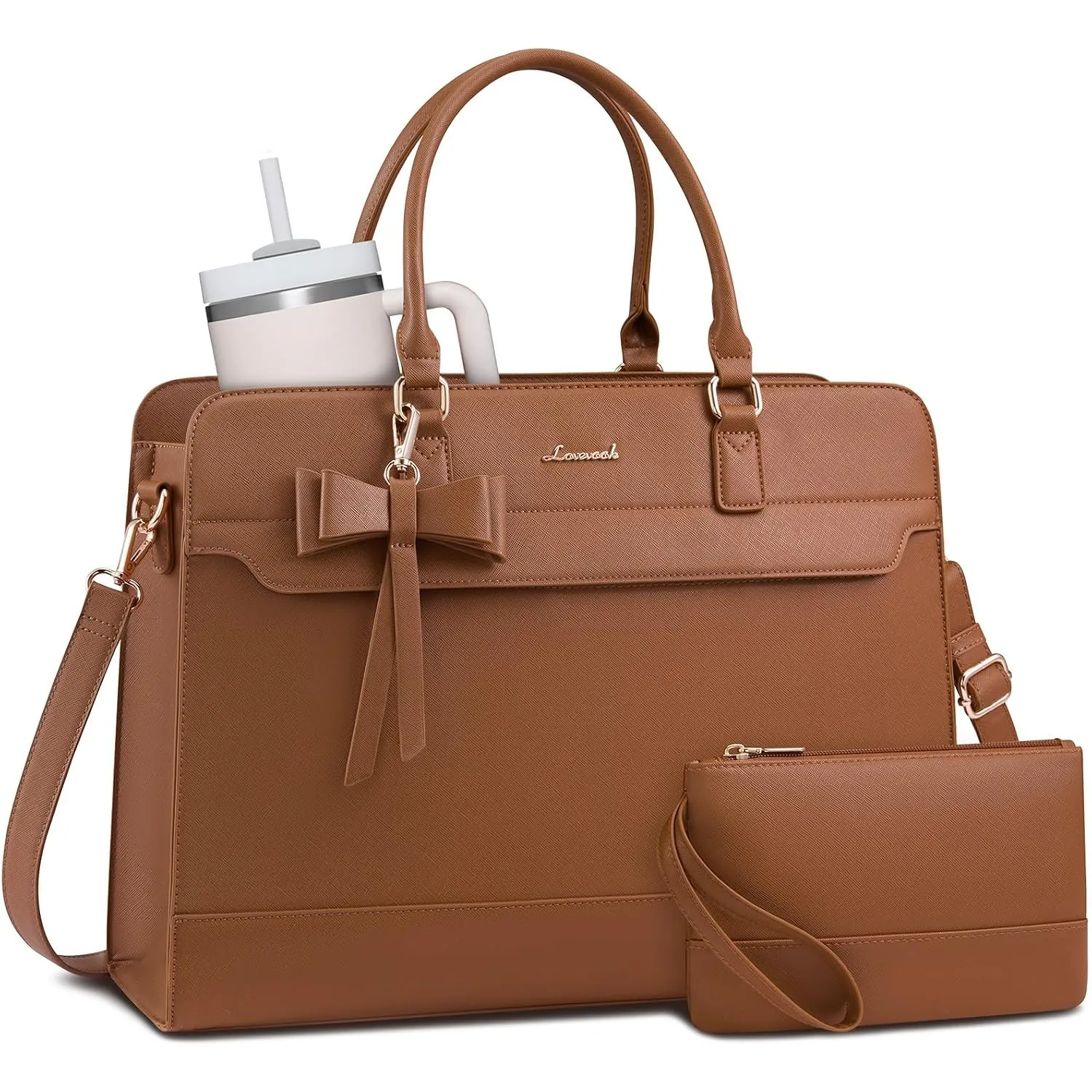 LOVEVOOK Handtasche Damen Groß, 17,3 Zoll Laptoptasche Arbeitstasche Elegant Uni Tasche Schultasche Lehrertasche, PU Le…