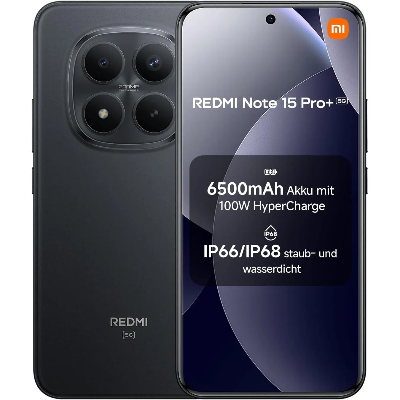XIAOMI Redmi Note 15 Pro+ 5G Smartphone (8+256 GB) – Handy mit Android, 6500-mAh-Akku, IP66/IP68 Staub- und Wasserschut…