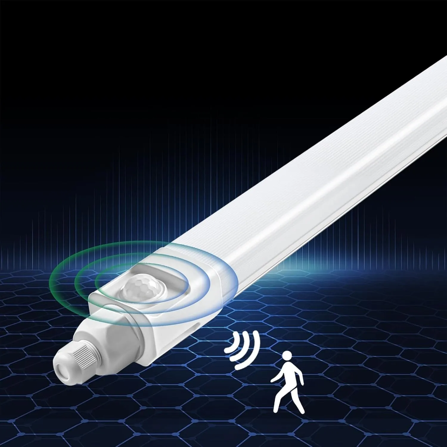 LED Feuchtraumleuchte 60cm mit Bewegungsmelder, 18W 1800LM 4000K Neutralweiß Röhrenlampe, IP65 Kellerlampe Led, Verknüp…