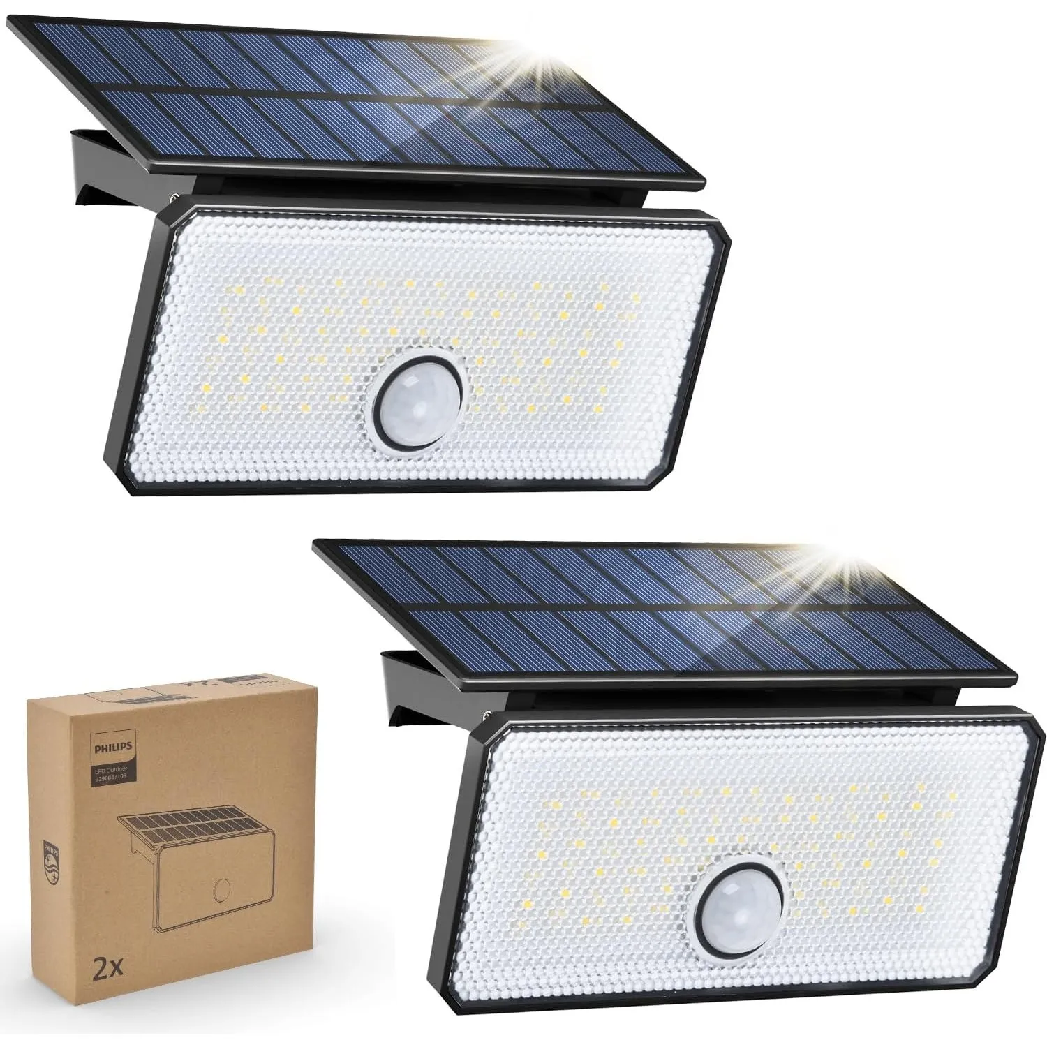 Philips Solarlampen für Außen mit Bewegungsmelder, 1000LM 7000K Tageslicht, Wasserdicht Aussenlampe mit PIR-Bewegungsme…