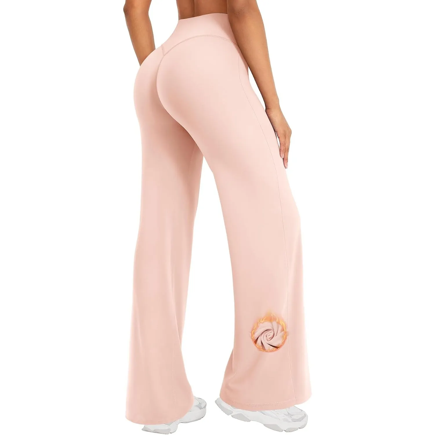ZAAYO Nahtlose Straight Leggings Damen Flared Legging Yoga Hosen Gym Pant