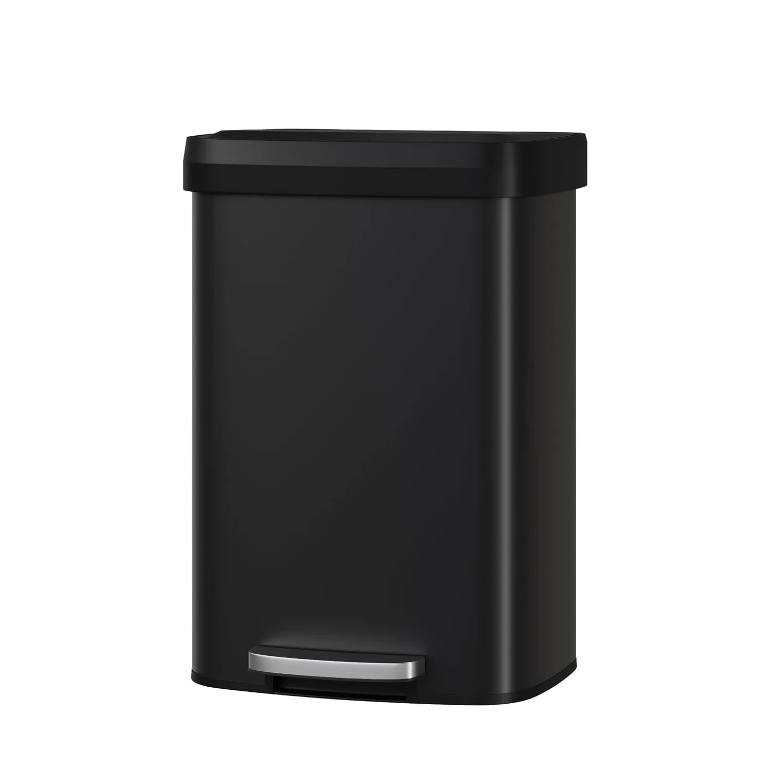 GarveeHome 50L Metall Mülleimer mit Deckel, großer Tretmülleimer, Mülleimer Küche, rostfrei, mit Beutelring, Soft-Close…
