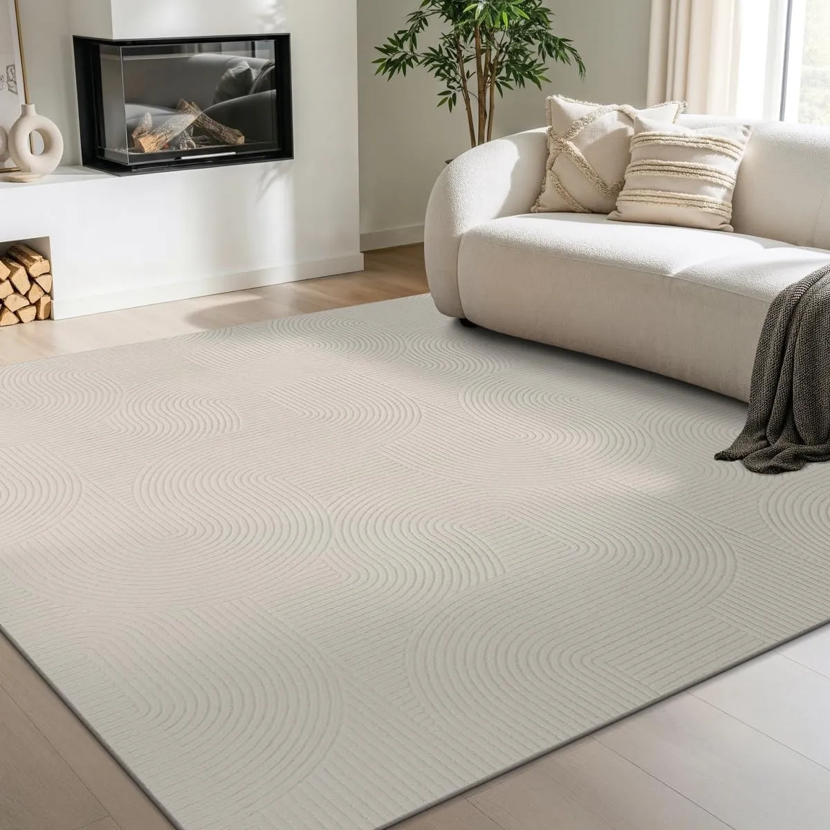 the carpet Rio - Moderner Kurzflor Teppich, weicher und pflegeleichter Anti-Rutsch-Teppich mit 3D-Optik, robust, für Wo…
