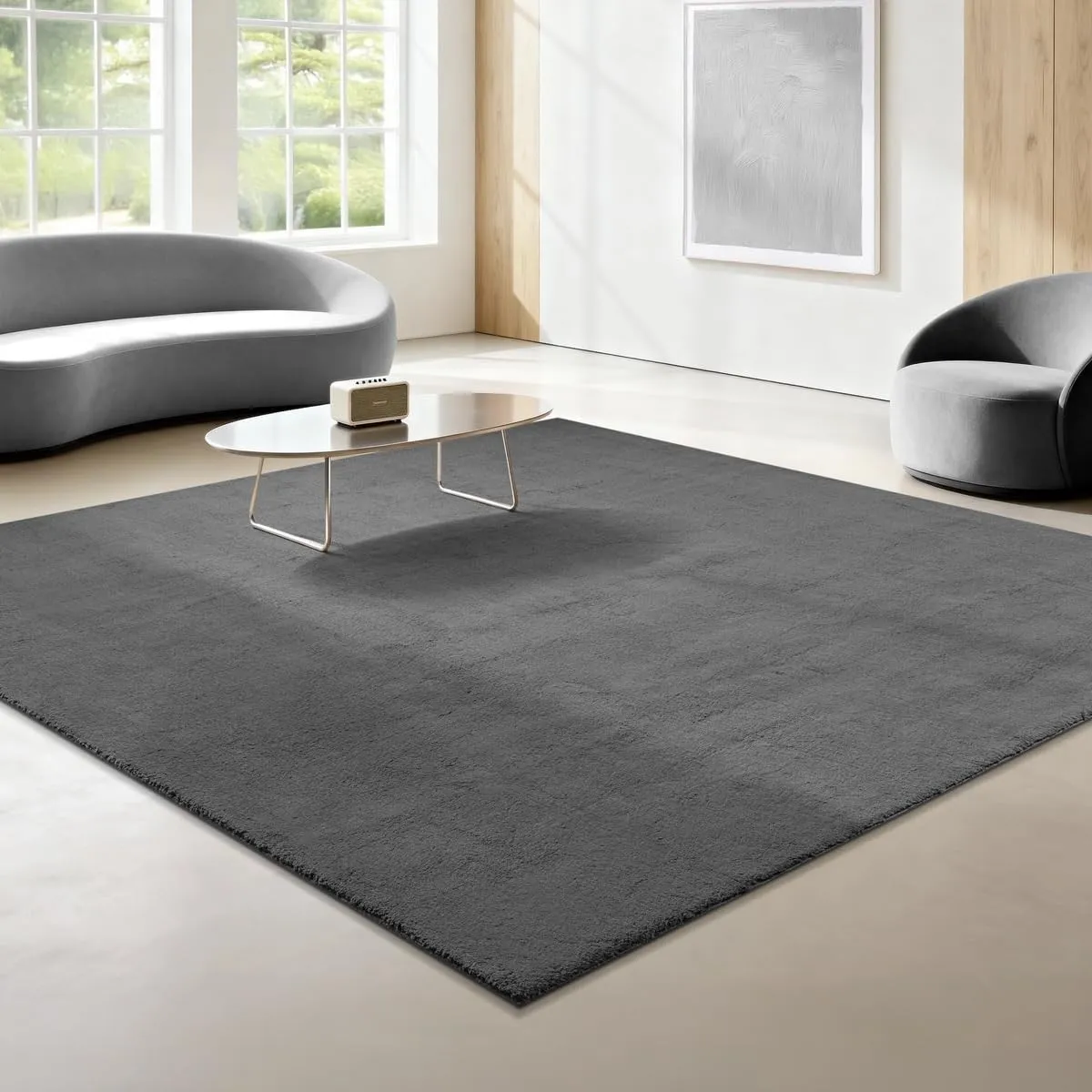 the carpet Relax Moderner Flauschiger Kurzflor Teppich, Anti-Rutsch Unterseite, Waschbar bis 30 Grad, Super Soft, Fello…
