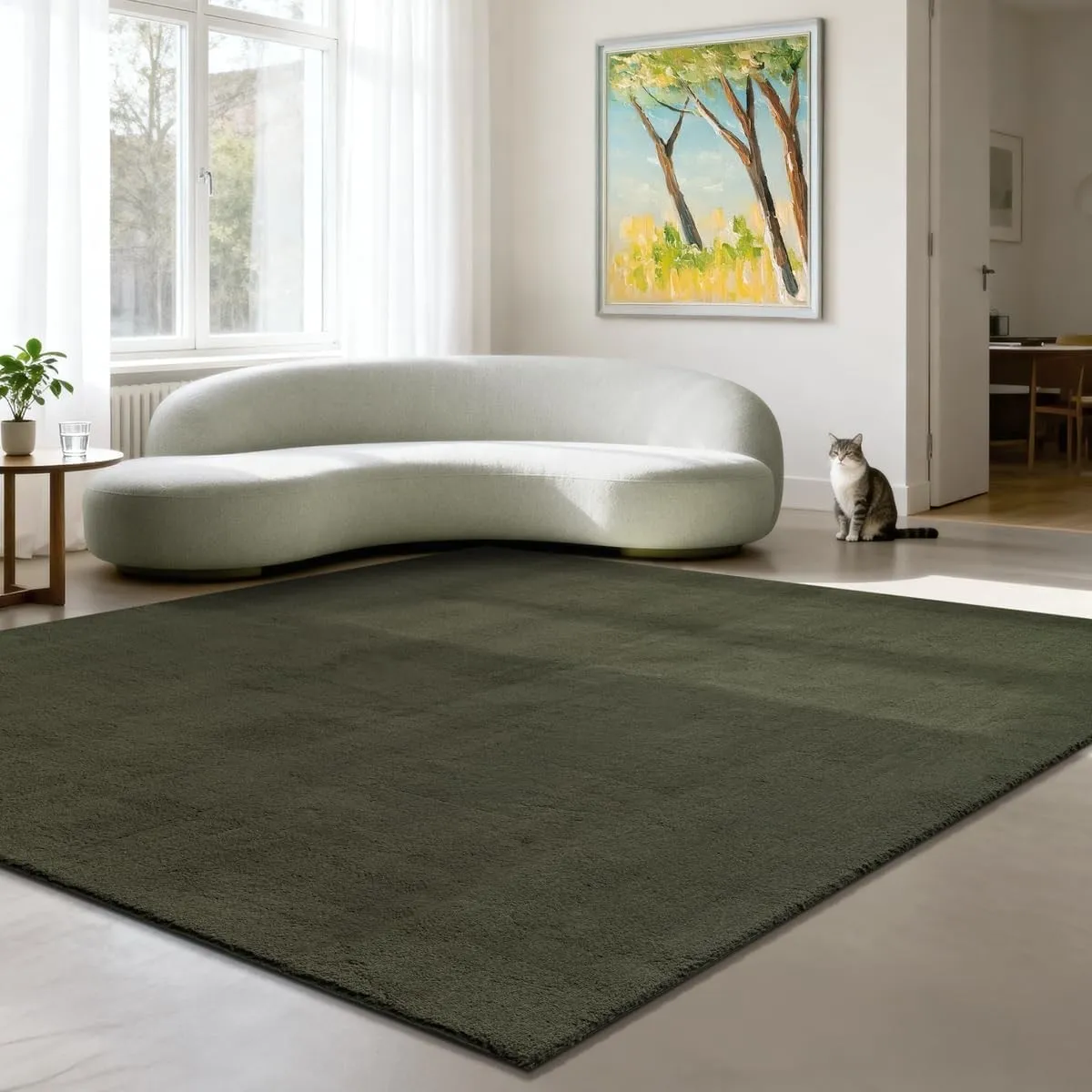 the carpet Relax Moderner Flauschiger Kurzflor Teppich, Anti-Rutsch Unterseite, Waschbar bis 30 Grad, Super Soft, Fello…
