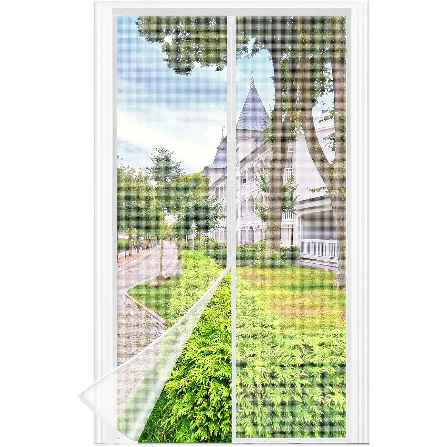 Fliegengitter Balkontür Magnet, 95 * 215cm Stärkere Magneten Fliegengitter Tür,3.8cm Breites Klettband, Fliegengittertü…