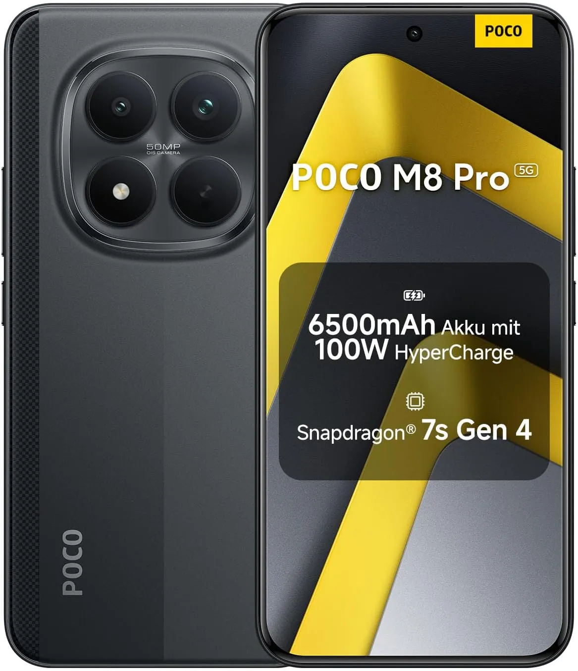 XIAOMI Poco M8 Pro 5G Smartphone, 8 GB RAM + 256 GB Speicher, 6,83" 1,5K CrystalRes AMOLED, Snapdragon® 7s Gen 4, 50 MP…