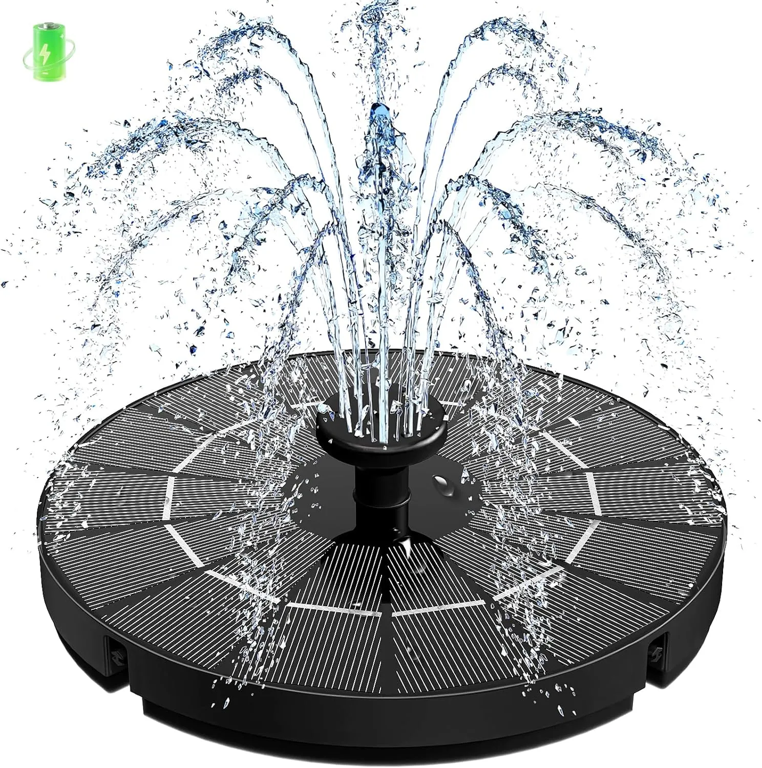 Solar Fountain, 3.5 W Solar Pond Pump with 2000 mAh Battery, 7 Effects & 4 Fixed Pipes, Solar Water Pump, Solar Floatin…