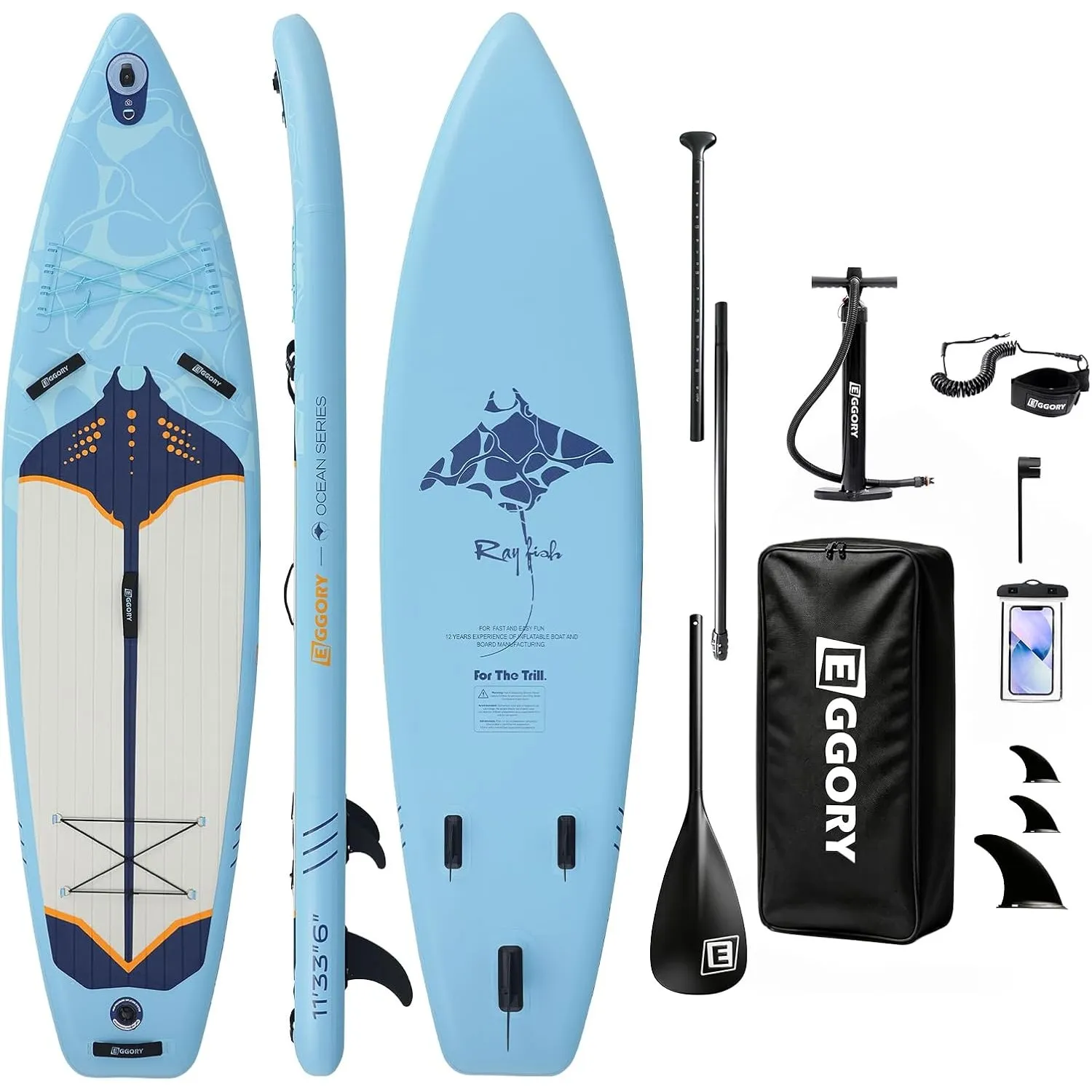 Aufblasbares Paddle Board, SUP Board | Stabile Konstruktion mit rutschfestem Komfort-Deck, tragbares SUP-Board für Reis…