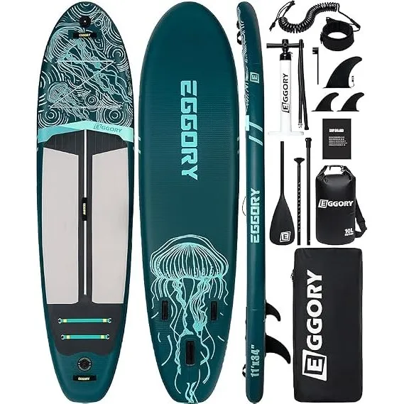 Aufblasbares Paddle-Brett, Extra Breites Stand-Up-Paddle-Brett, SUP-Brett mit Abnehmbarer Finne, Schwimmendes Paddel, H…