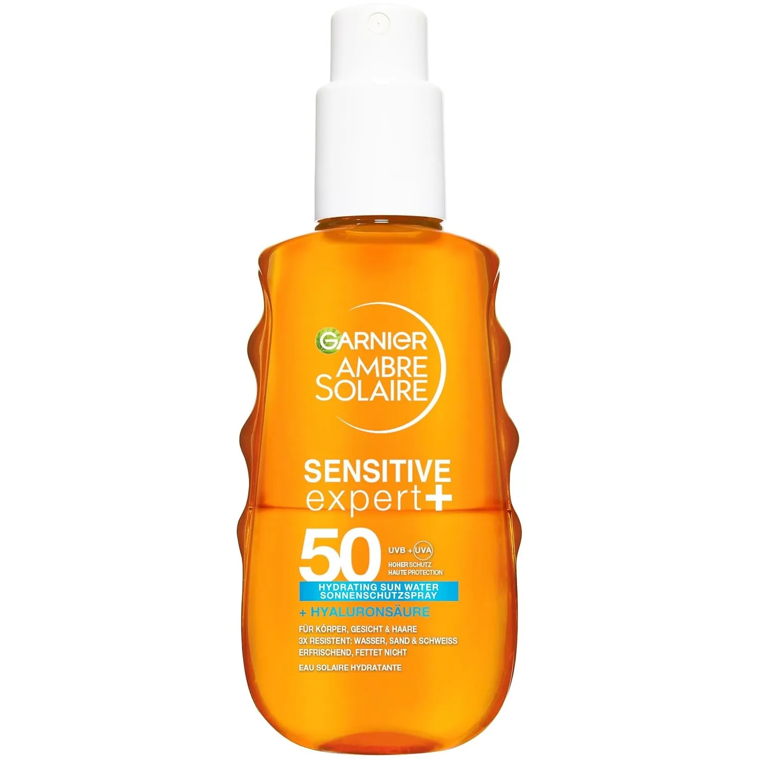Garnier Ambre Solaire Sensitive Expert + Hydrating UV Water Sonnenschutzspray LSF 50 – Sonnen-Spray für Körper, Gesicht…