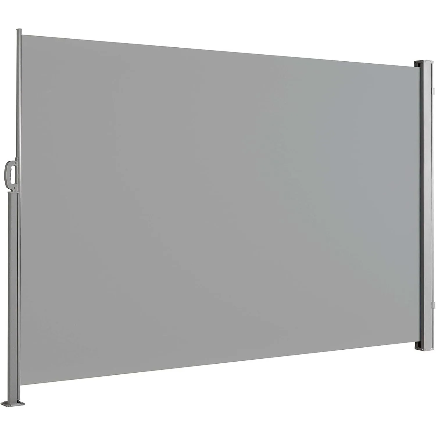 Floordirekt Seitenmarkise aus Aluminium, 200x300cm Hellgrau - ausziehbarer Sicht- & Sonnenschutz für Balkon & Terrasse,…