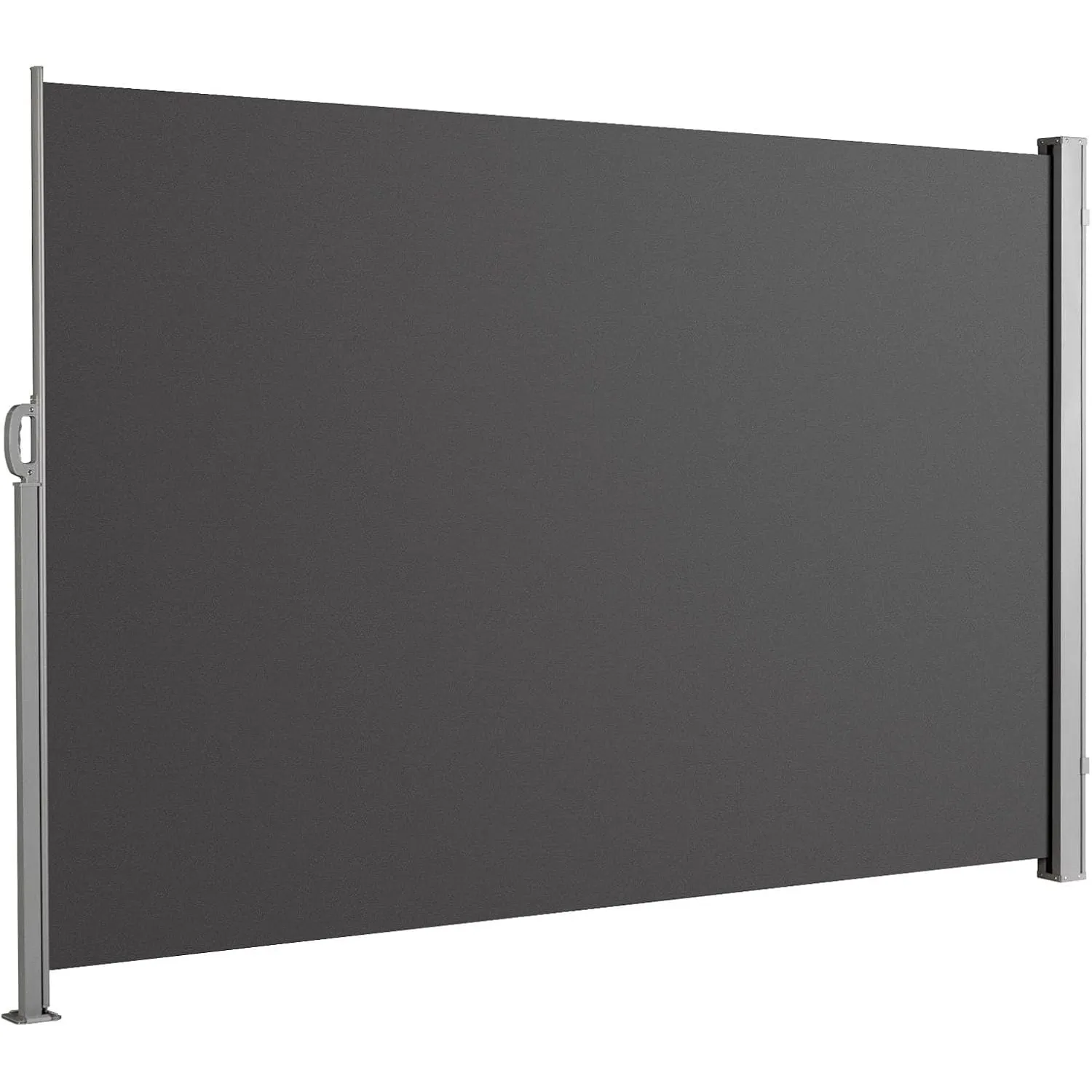 Floordirekt Seitenmarkise aus Aluminium, 160x450cm Anthrazit - ausziehbarer Sicht- & Sonnenschutz für Balkon & Terrasse…