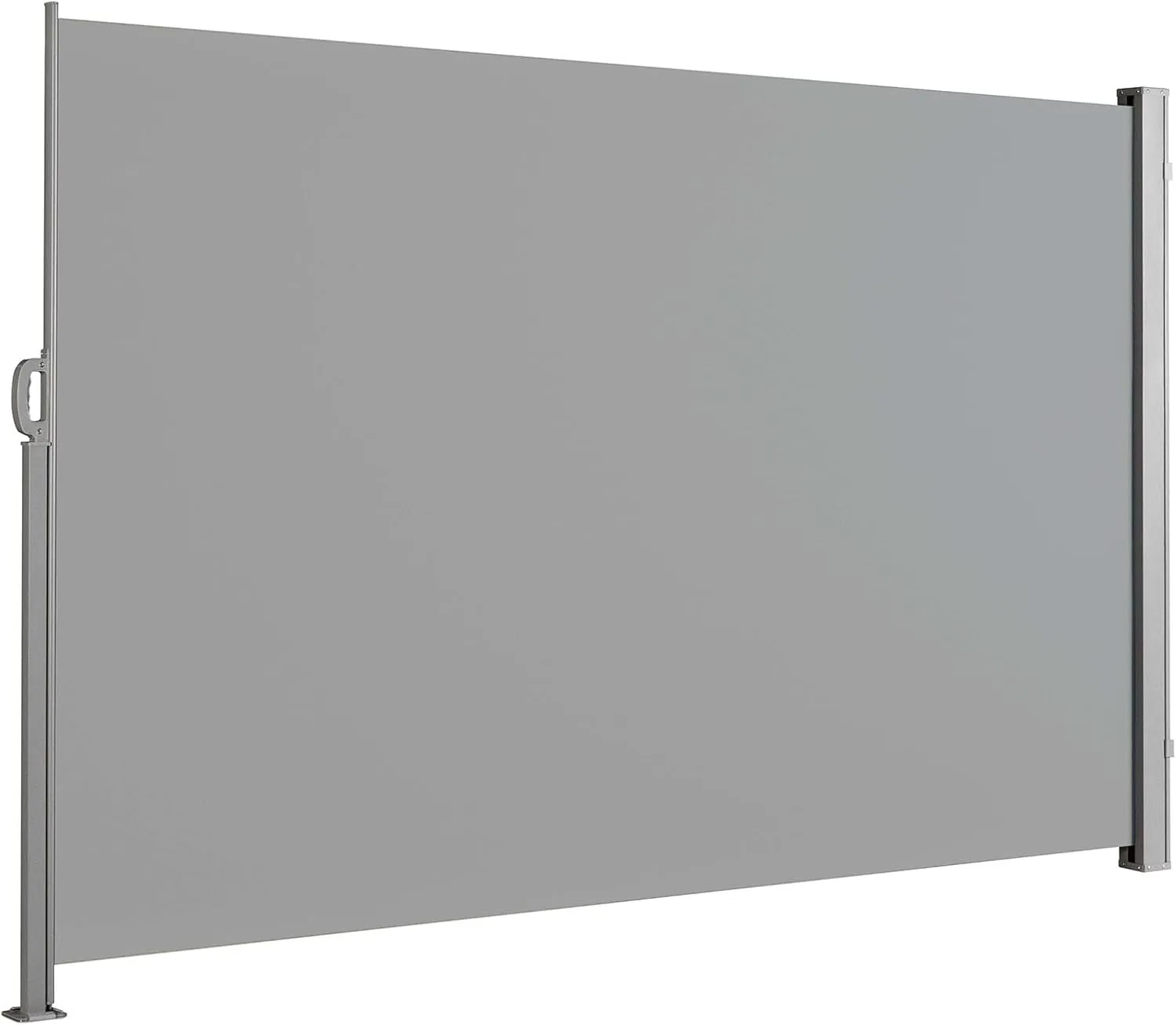 Floordirekt Seitenmarkise aus Aluminium, 160x450cm Hellgrau - ausziehbarer Sicht- & Sonnenschutz für Balkon & Terrasse,…