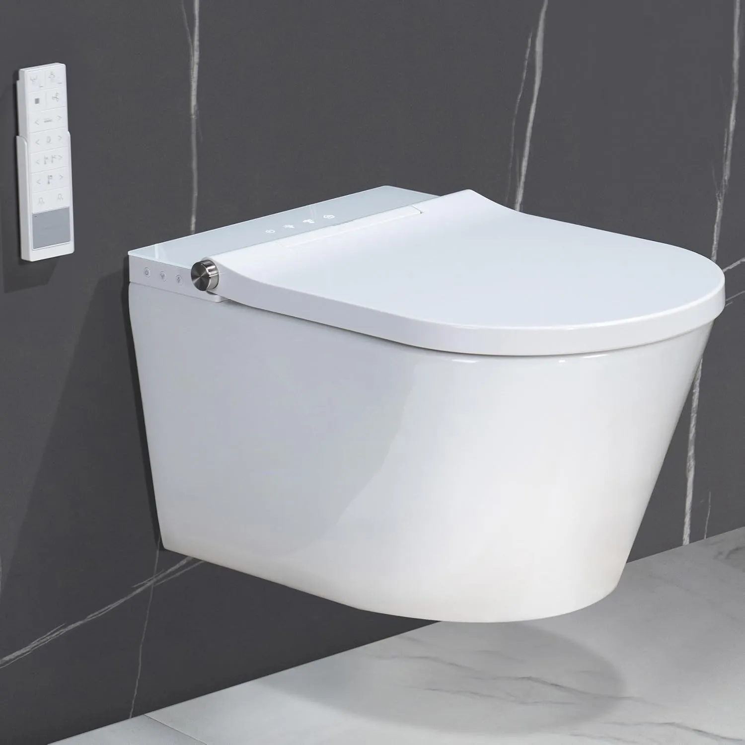 Casta Diva Dusch WC Komplettanlage mit Beheiztem Sitz, Hänge WC mit Bidet Funktion, Selbstreinigender Düse, Desodorieru…