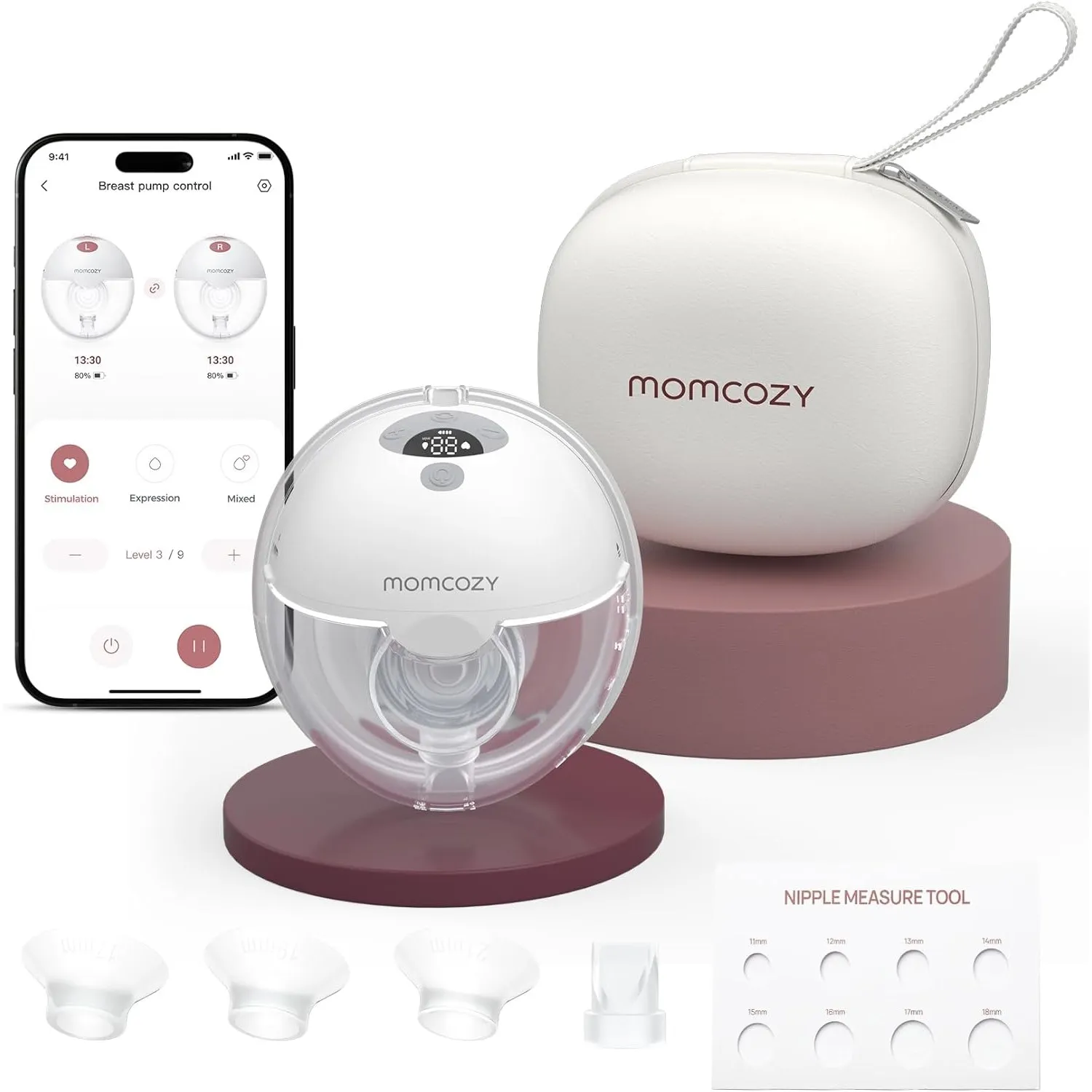 Momcozy M5 Smart Milchpumpe Elektrische, App-Steuerung Milchpumpen handsfree, tragbare Doppel Brustpumpen mit Babymund …