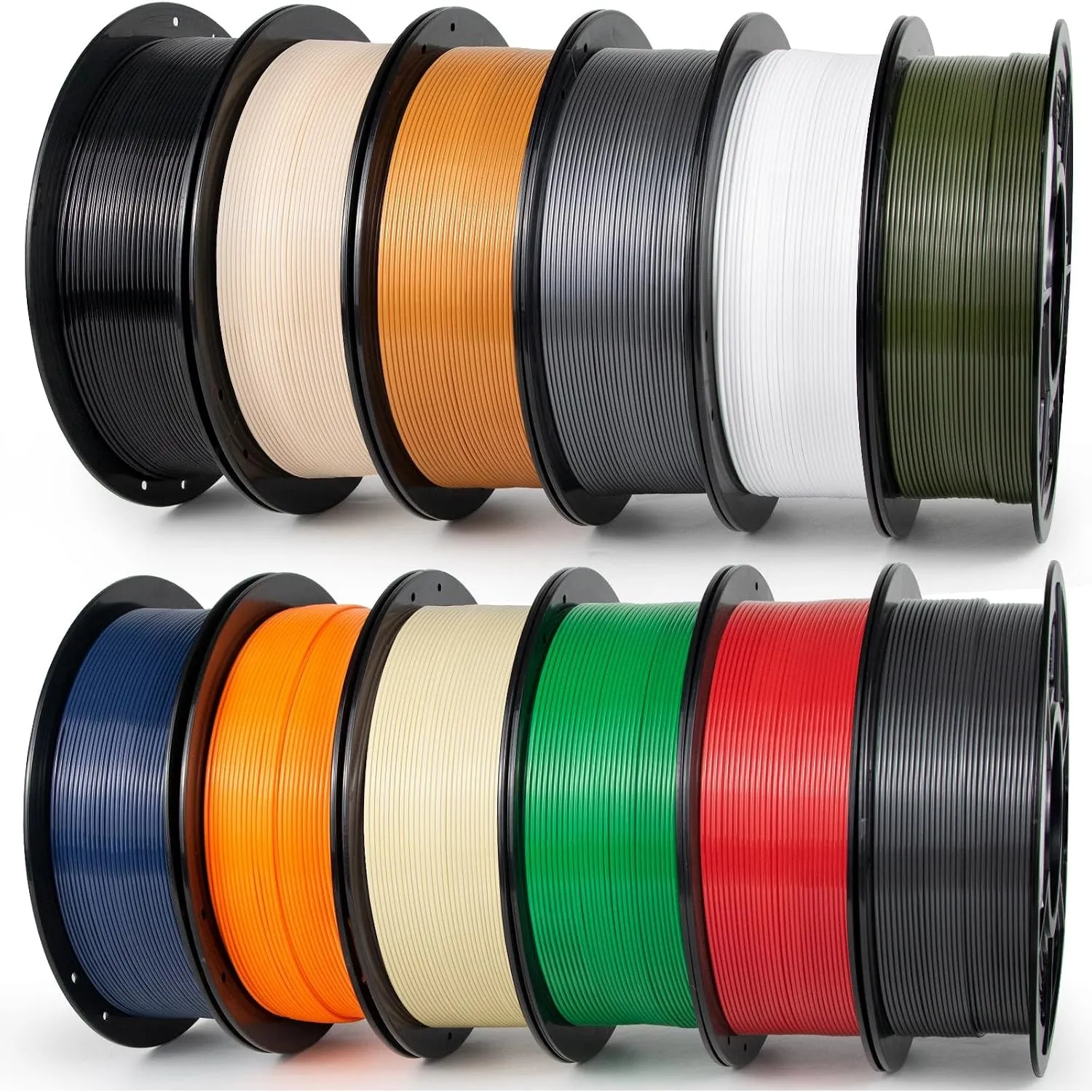 IEMAI PETG Filament 1.75mm 12Kg, Schwarz/Schneeweiß/Grau/Beige/Olivgrün/Bernstein/Grün/Space Grau/Hautfarbe/Marineblau/…