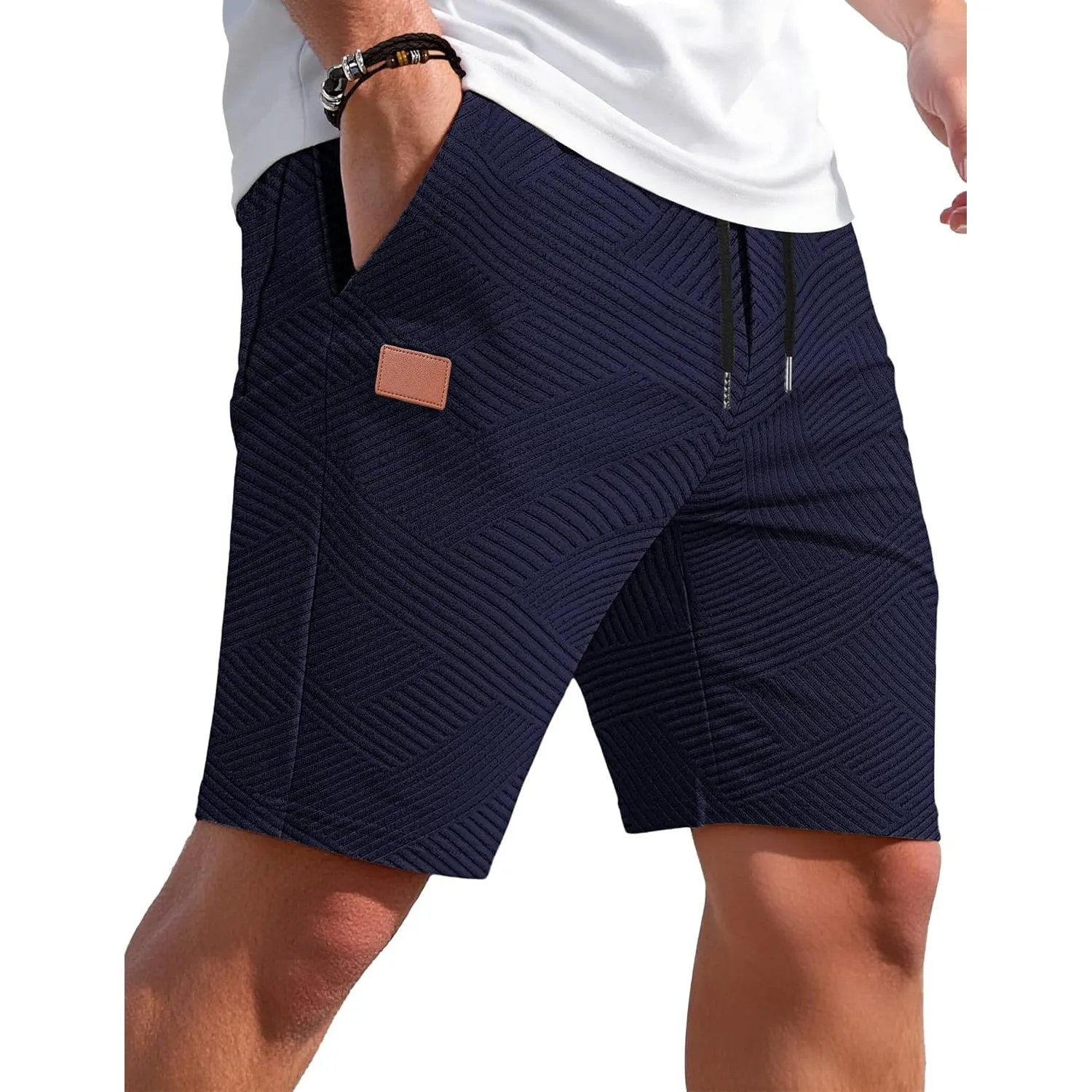 TARAINYA Textur Kurze Hosen Herren Baumwolle Shorts Sommer Mit Kordelzug | regular fit,strand,casual,stretch,elastische…