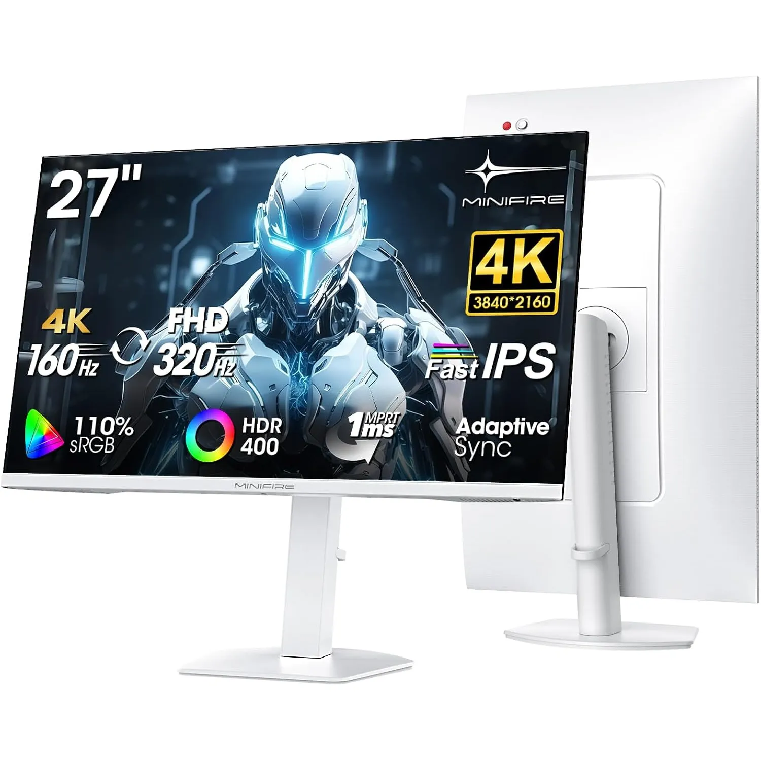 Minifire 27 Zoll 4K Gaming Monitor, UHD 160Hz/FHD 320Hz Dual Modus,Fast IPS