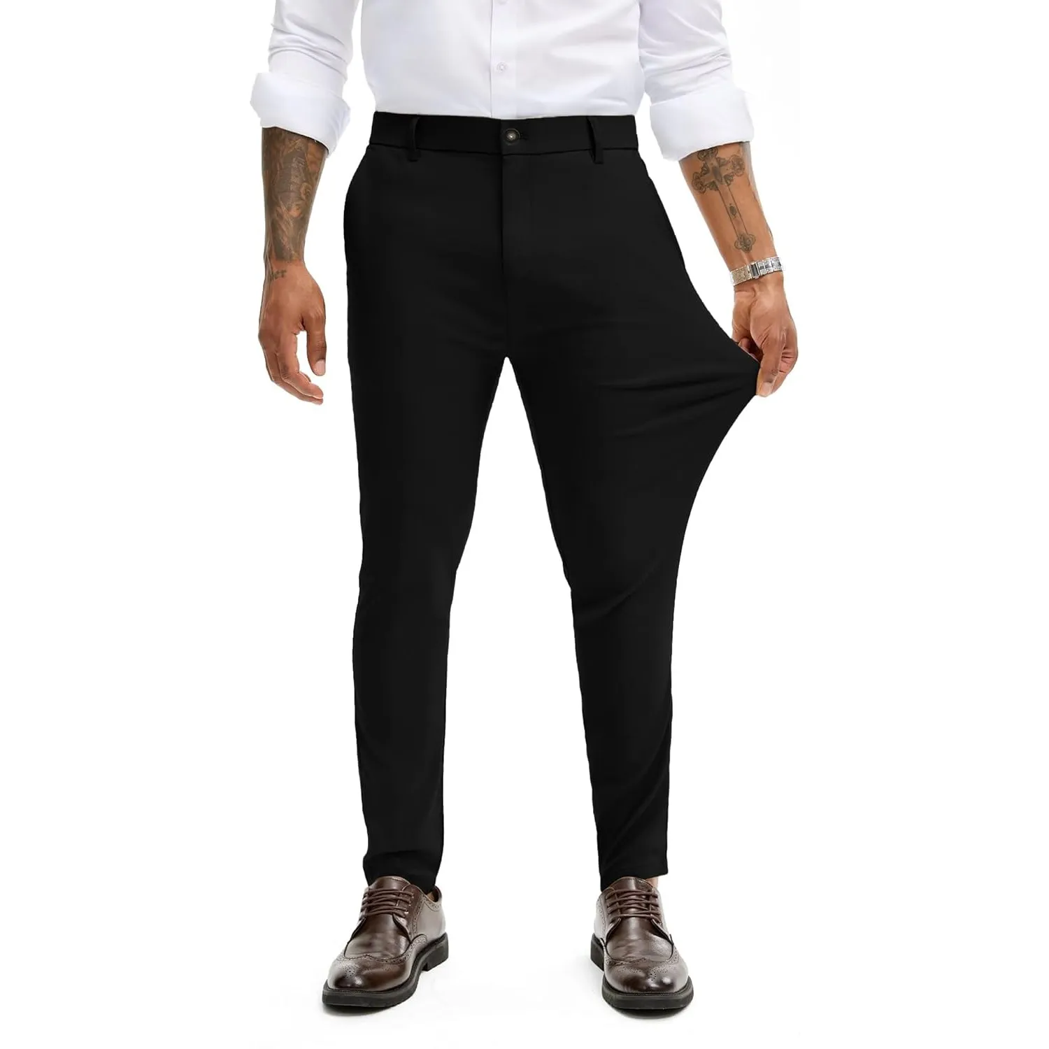 JMIERR Chino Hose Herren Super Stretch Hosen Herren Sommer Business Anzughose Slim Fit Casual Stoffhose Freizeithosen f…