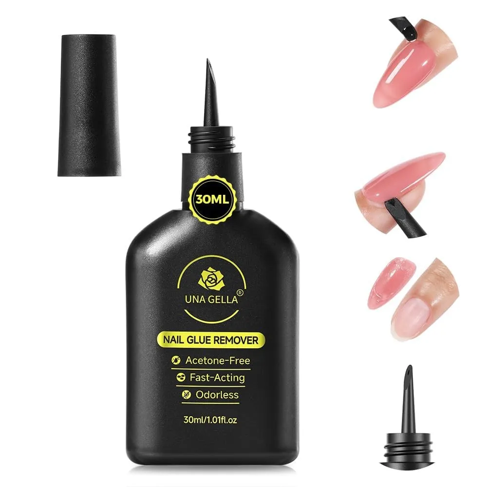 UNA GELLA Nagelkleber Entferner für Press On Nails, 30 ml Nail Glue Remover mit integriertem Hebel acetonfrei Soak Off …
