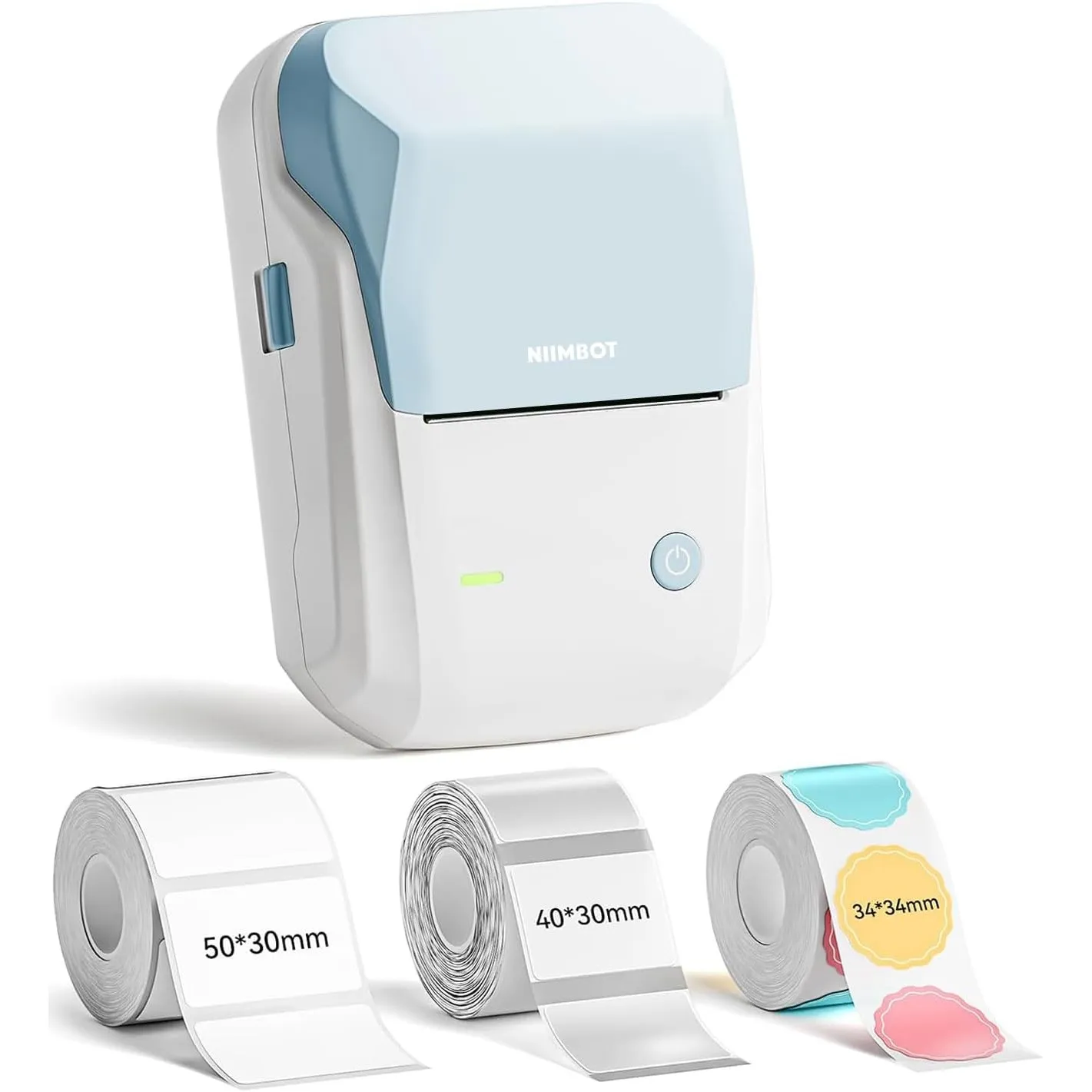 NIIMBOT Etikettendrucker, B1 Bluetooth Etikettiergerät mit Größeres Etikett, Selbstklebendes Aufkleber Druckgröße 20-50…