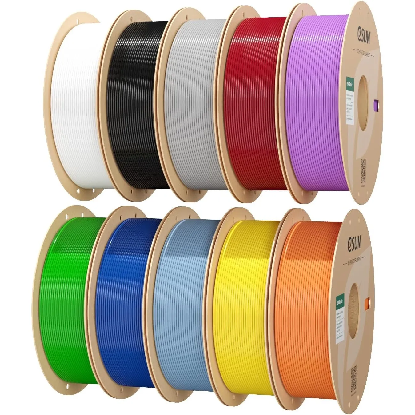 eSUN 10KG PLA Basic Filament 1.75 mm, 10 Farbmischungen