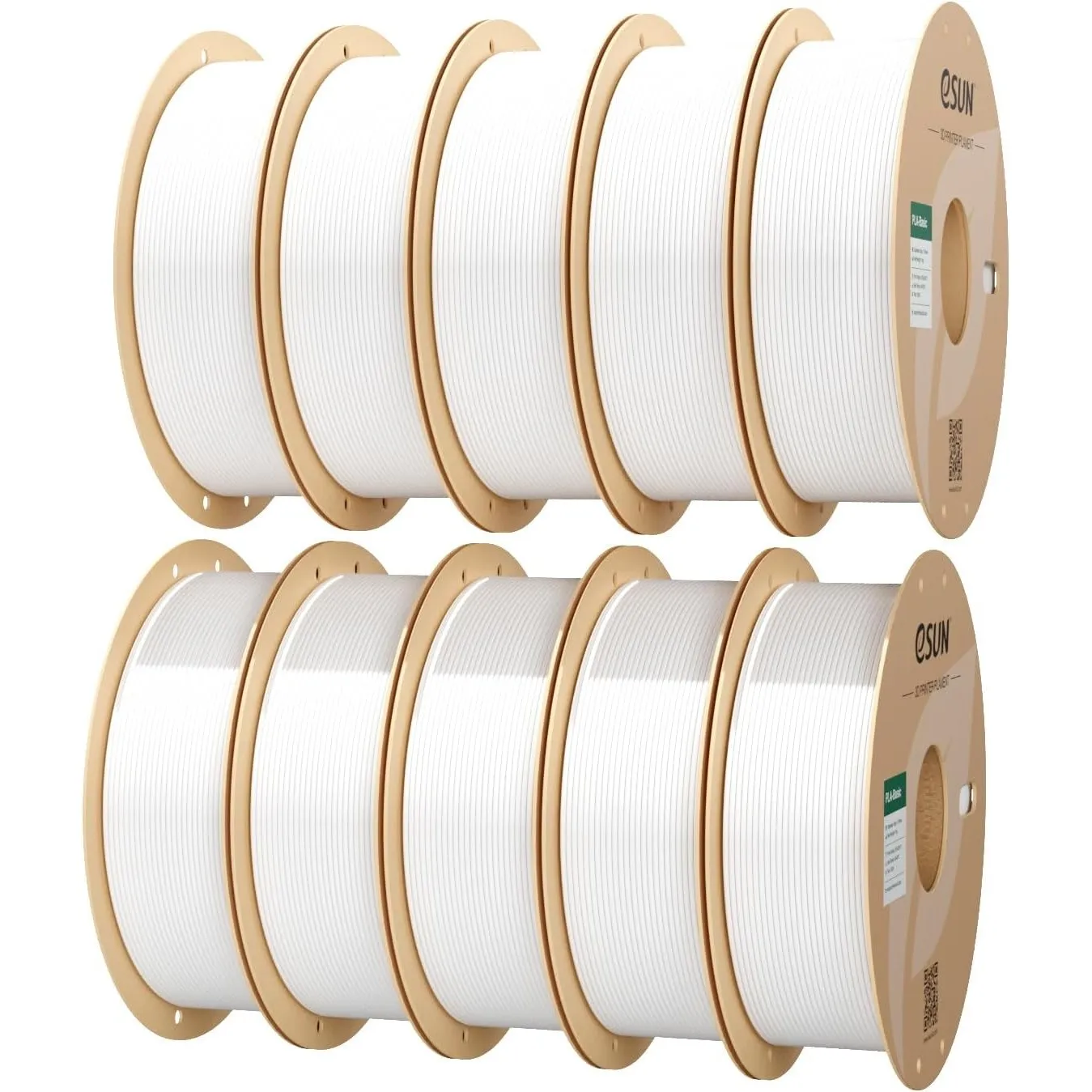 eSUN 10KG PLA Basic Filament, 1.75 mm, Kaltweiß, 10KG