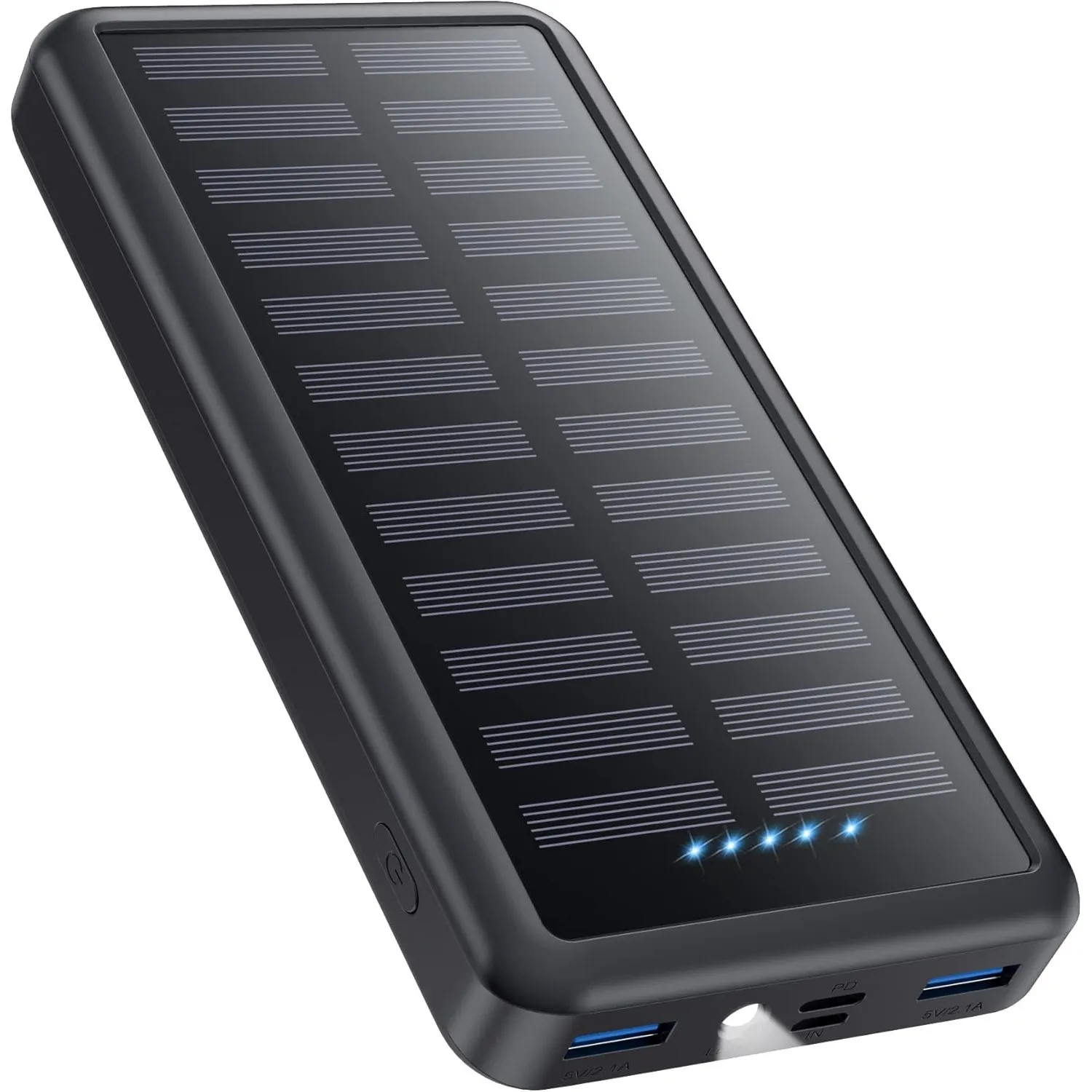 Power Bank USB C 26800mAh, Solar Powerbank PD 3.0A Schnellladung Externer Akku Wasserdichtes Solarladegeräte mit LED Ta…