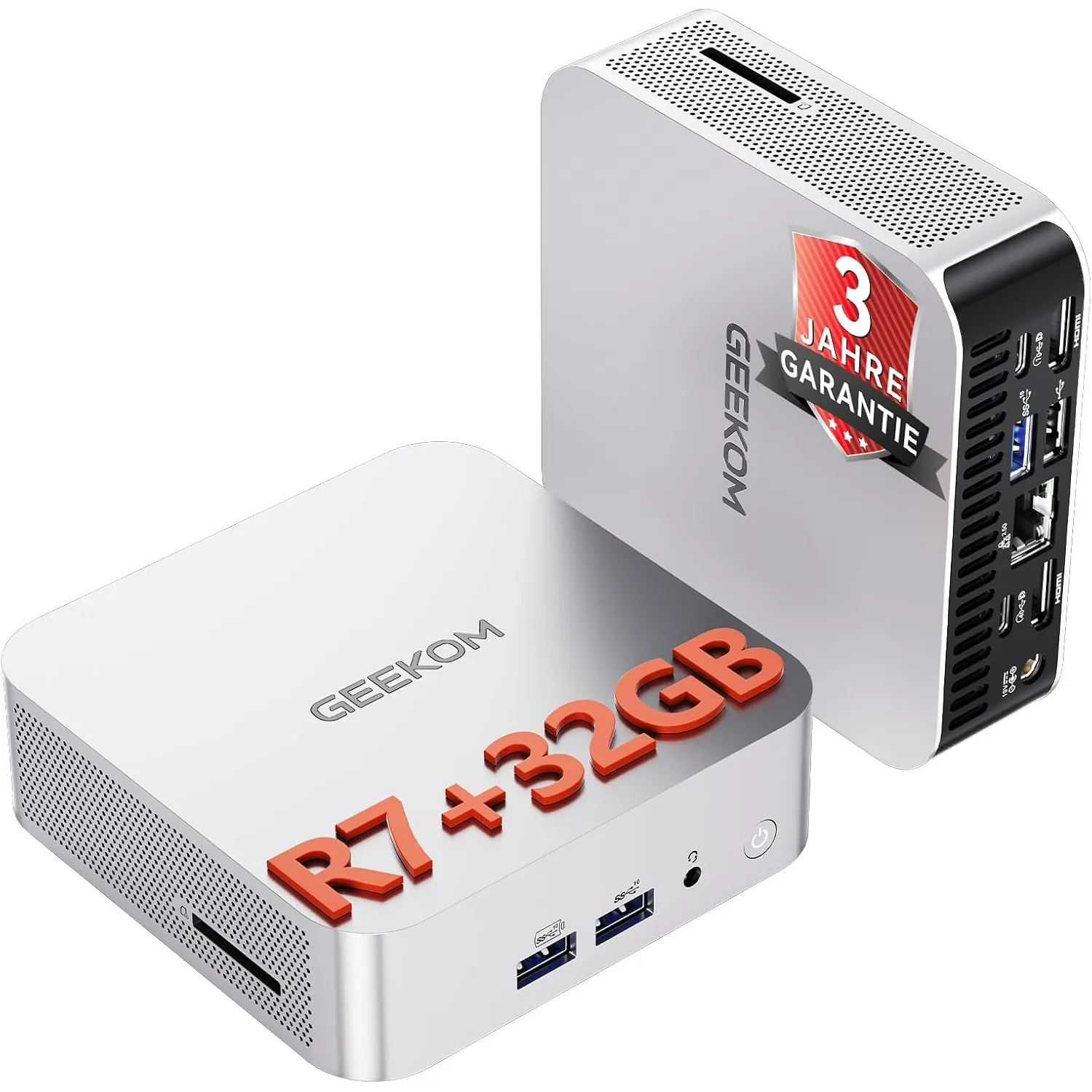 GEEKOM AI Mini PC A7 mit AMD Ryzen7 7730U(Übertrifft 7430U), 32GB & 500GB