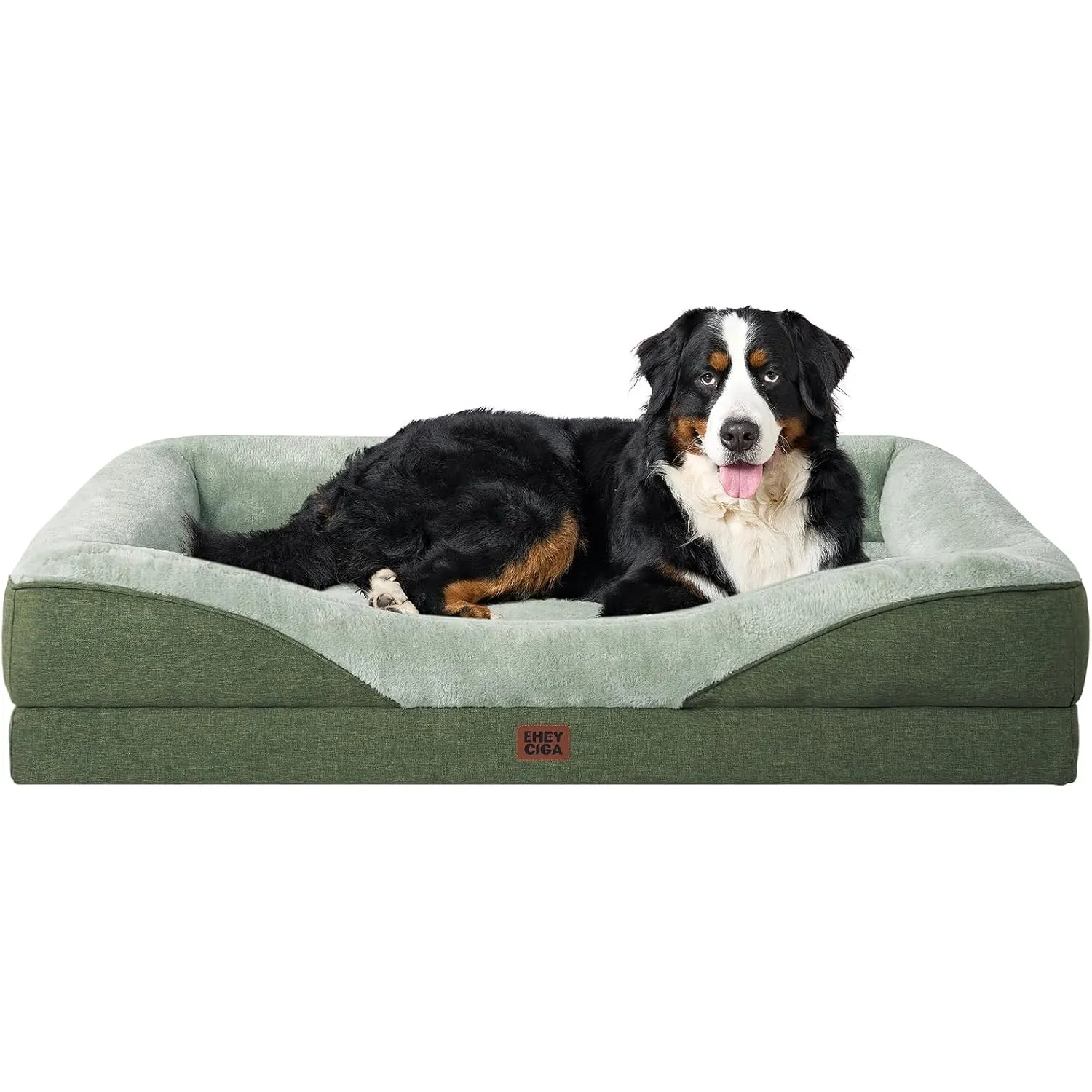 EHEYCIGA Orthopädisches Hundebett Grosse Hunde, 122x89x18.5cm, Memory Foam Waschbar und Wasserdicht Hundekorb mit 4 Rän…