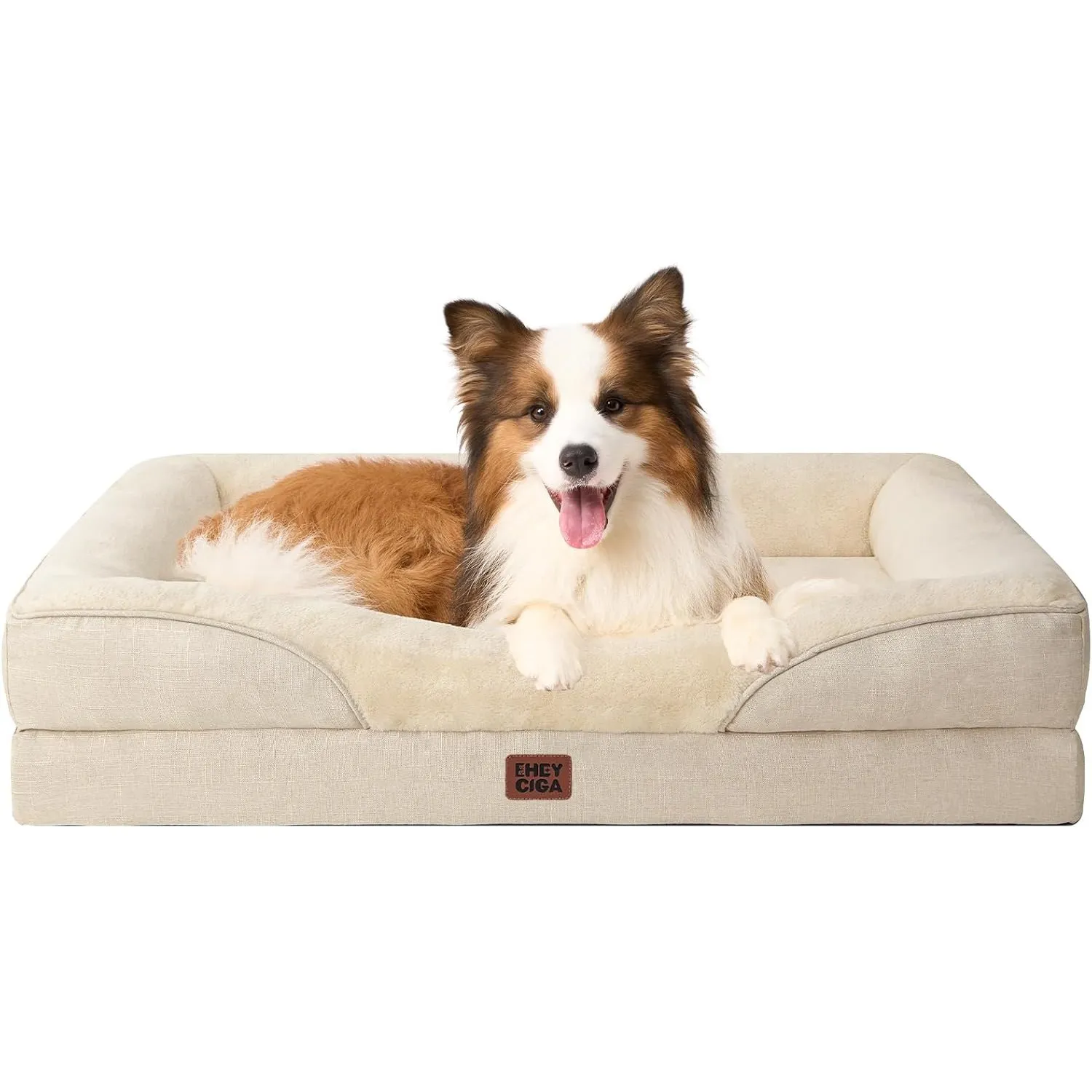 EHEYCIGA Orthopädisches Hundebett Mittelgroße Hunde, 104x68x18.5cm, Memory Foam Waschbar und Wasserdicht Hundekorb mit …