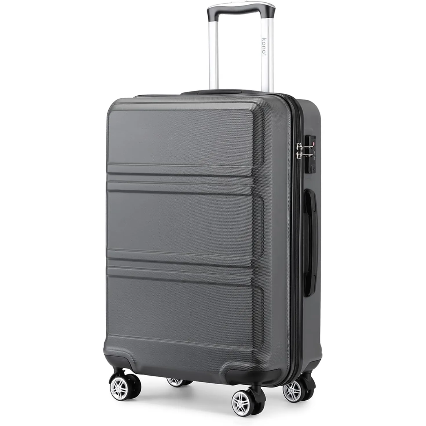 KONO Großer Koffer Leicht Hartschalenkoffer Trolley Reisekoffer mit 4 Rollen und TSA Schloss, 85x56x34cm, 140Liter, Zwi…