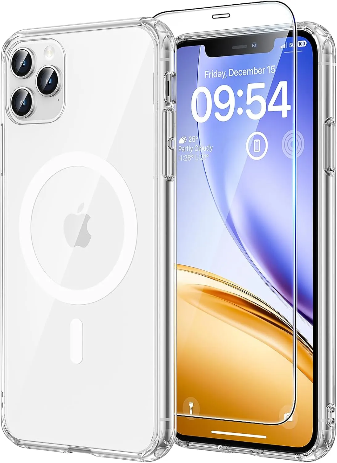TAURI für iPhone 11 Pro Max Hülle 6,5" mit Panzer Schutz Glas Folie, Kompatibel mit MagSafe, Schutz nach Militärstandar…