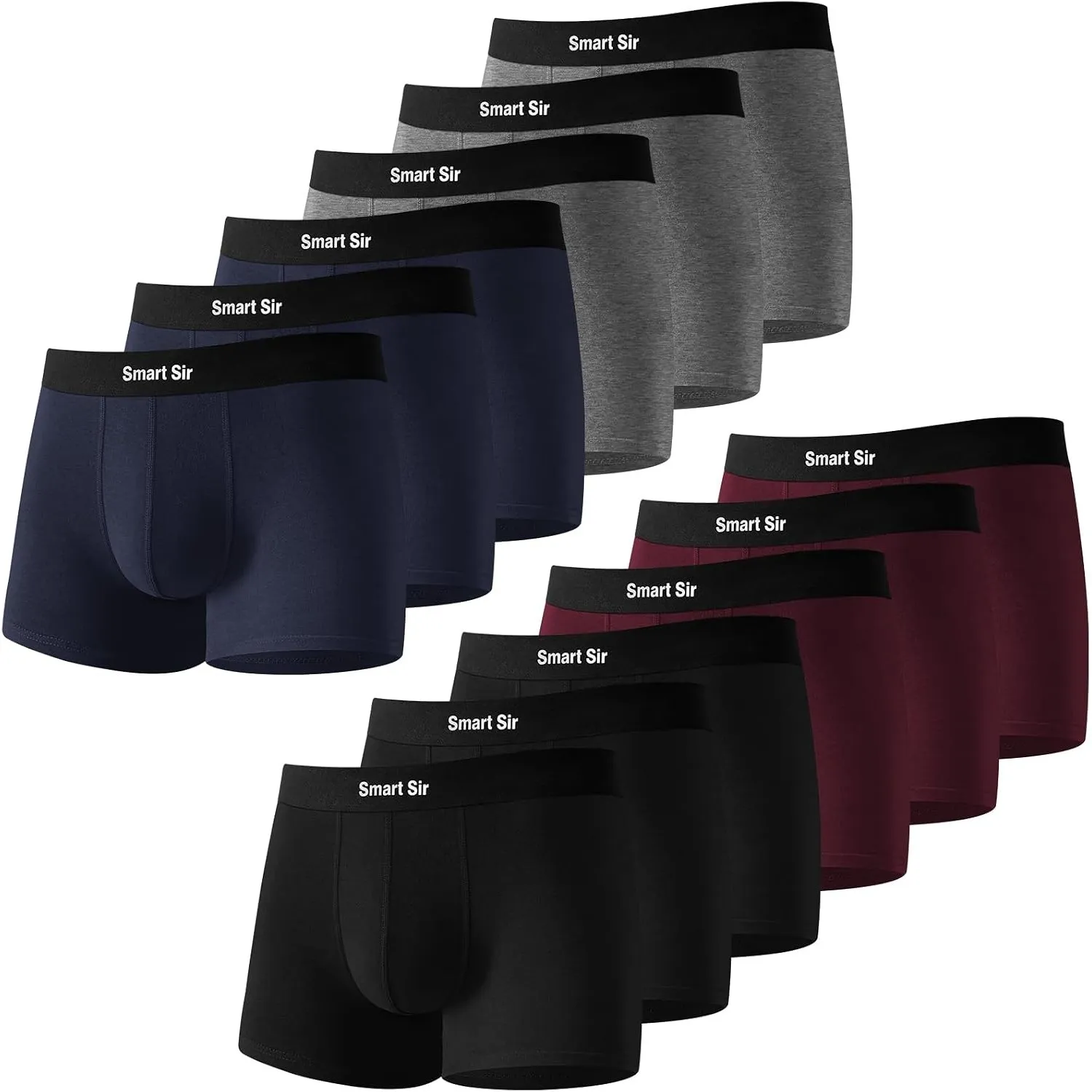 Smart Sir Boxershorts Herren 12er Pack, Gekämmte Baumwolle, Atmungsaktiv