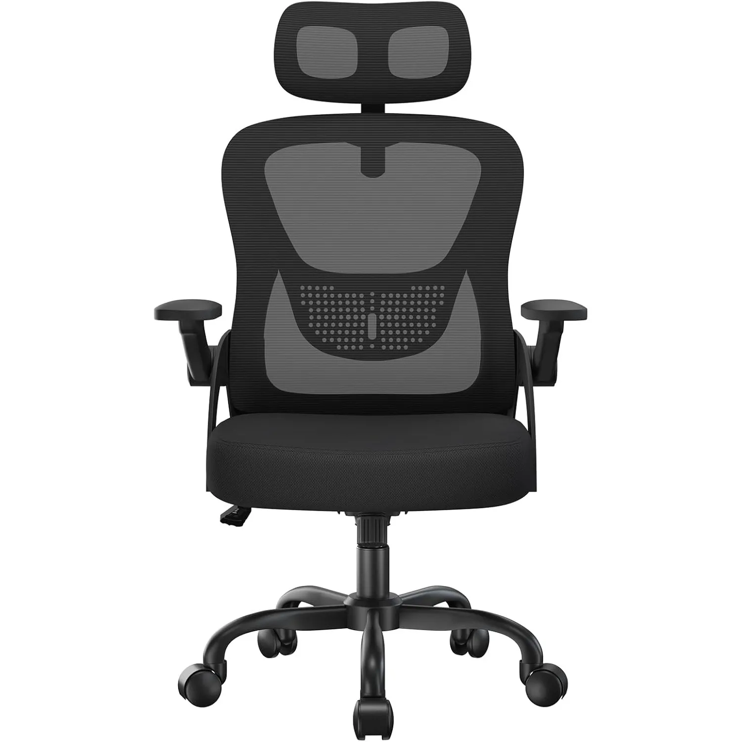 rattantree Ergonomisch Bürostuhl mit Verstellbar Kopfstütze, Schwarzer | Ergonomic Office Chair mit Wippfunktion 115° ,…