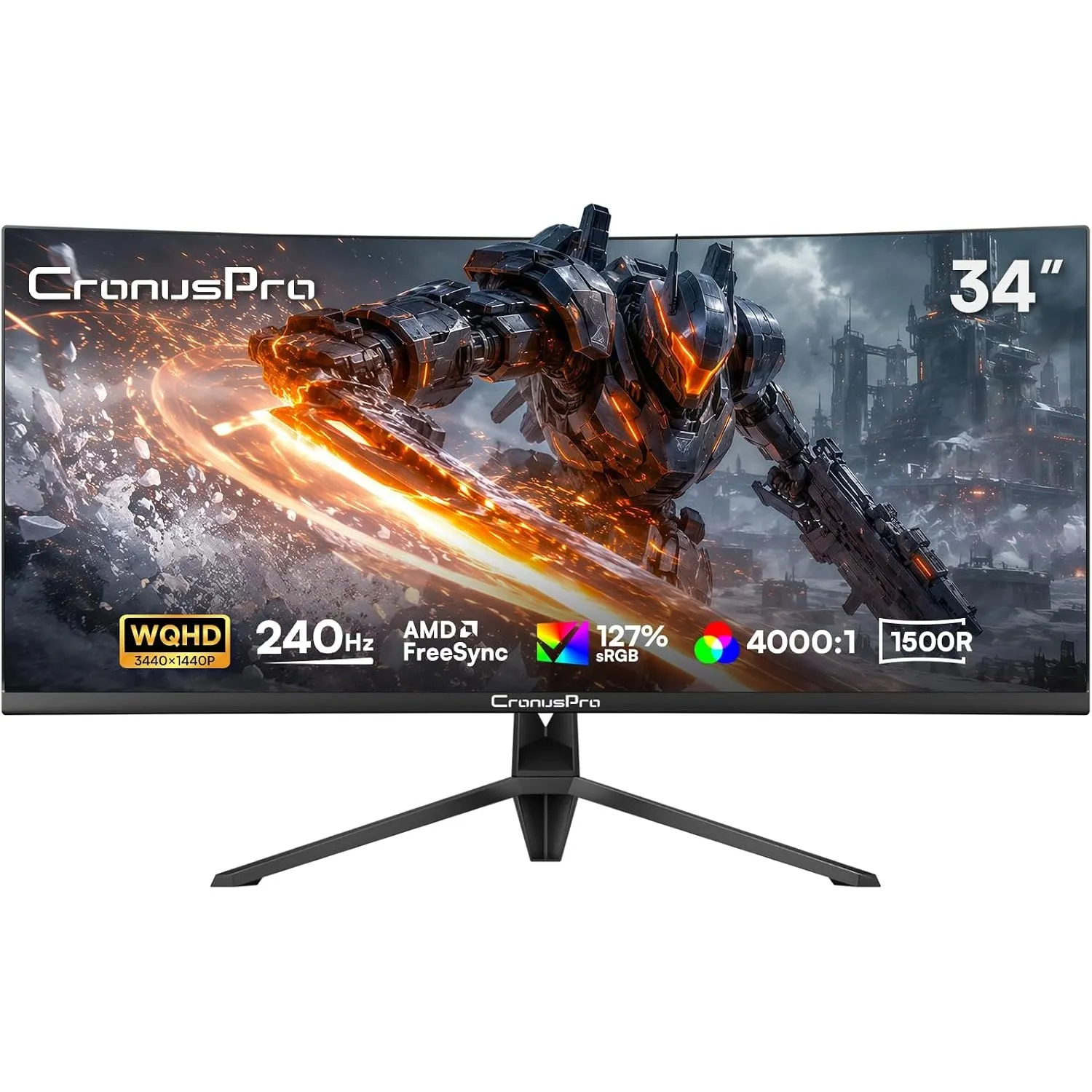 34 Zoll Ultrawide 240Hz Curved Gaming Monitor, 1ms MPRT, UWQHD
