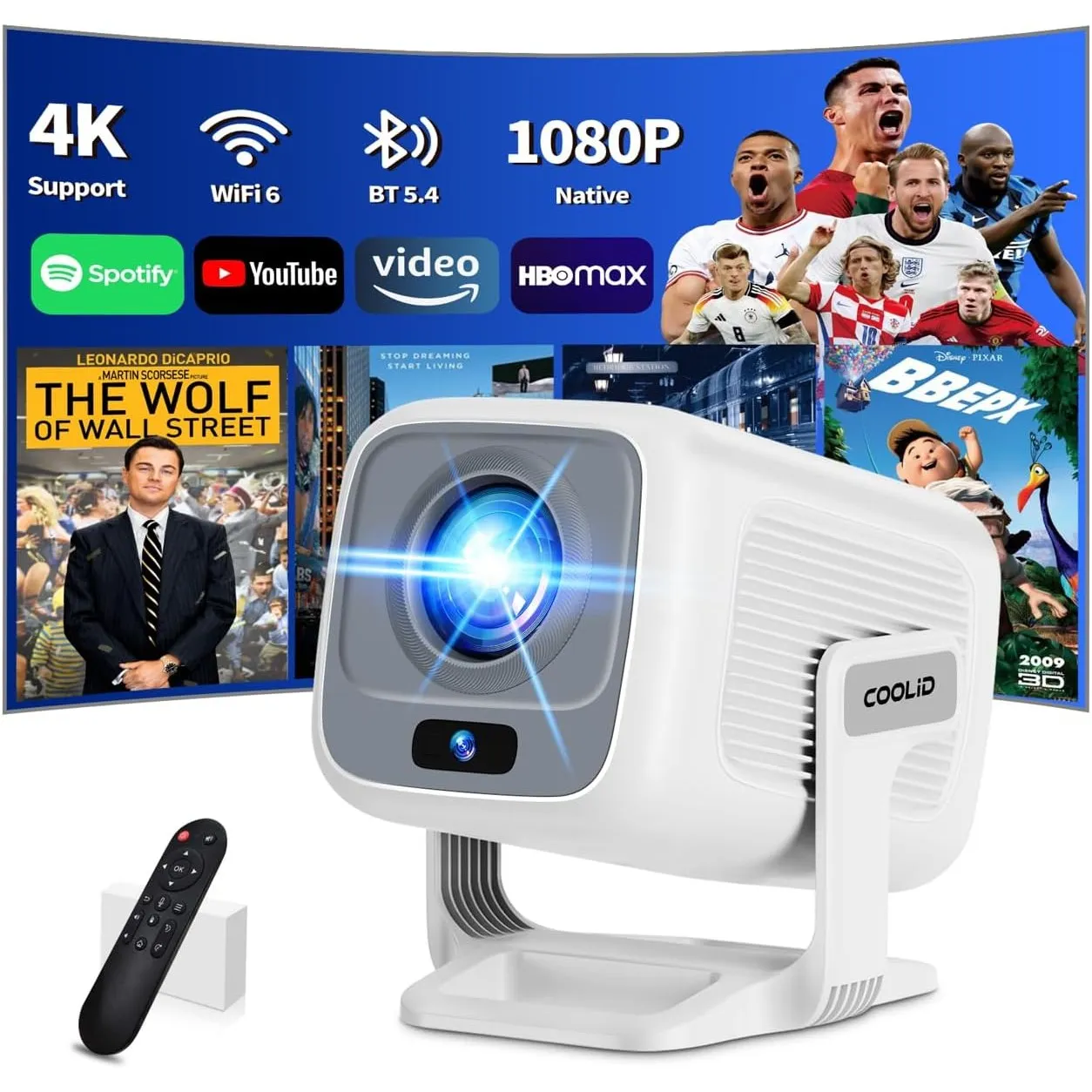 [ Autofokus & 2026 Upgraded ] Beamer 4K Projektor Native 1080P Mini Beamer Mit 5G WiFi 6 und BT 5.4 Tragbarer Projector…