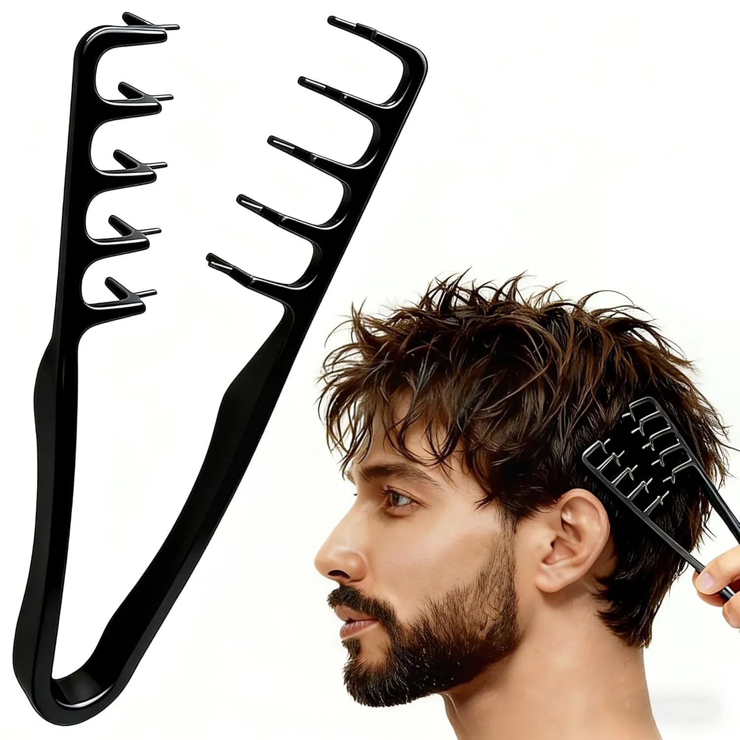 Lockenkamm Textur Kamm,Haarzange Texturkamm Texture Comb Styling Kamm Roots Volume Tool für Die Haarwurzeln Mit Ponyans…