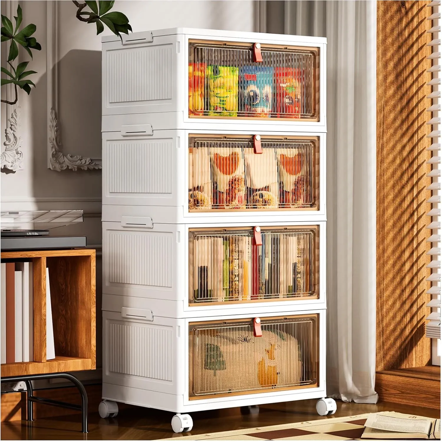 PurKeep Aufbewahrungsbox mit Deckel - 28L × 4 plastikbox mit deckel