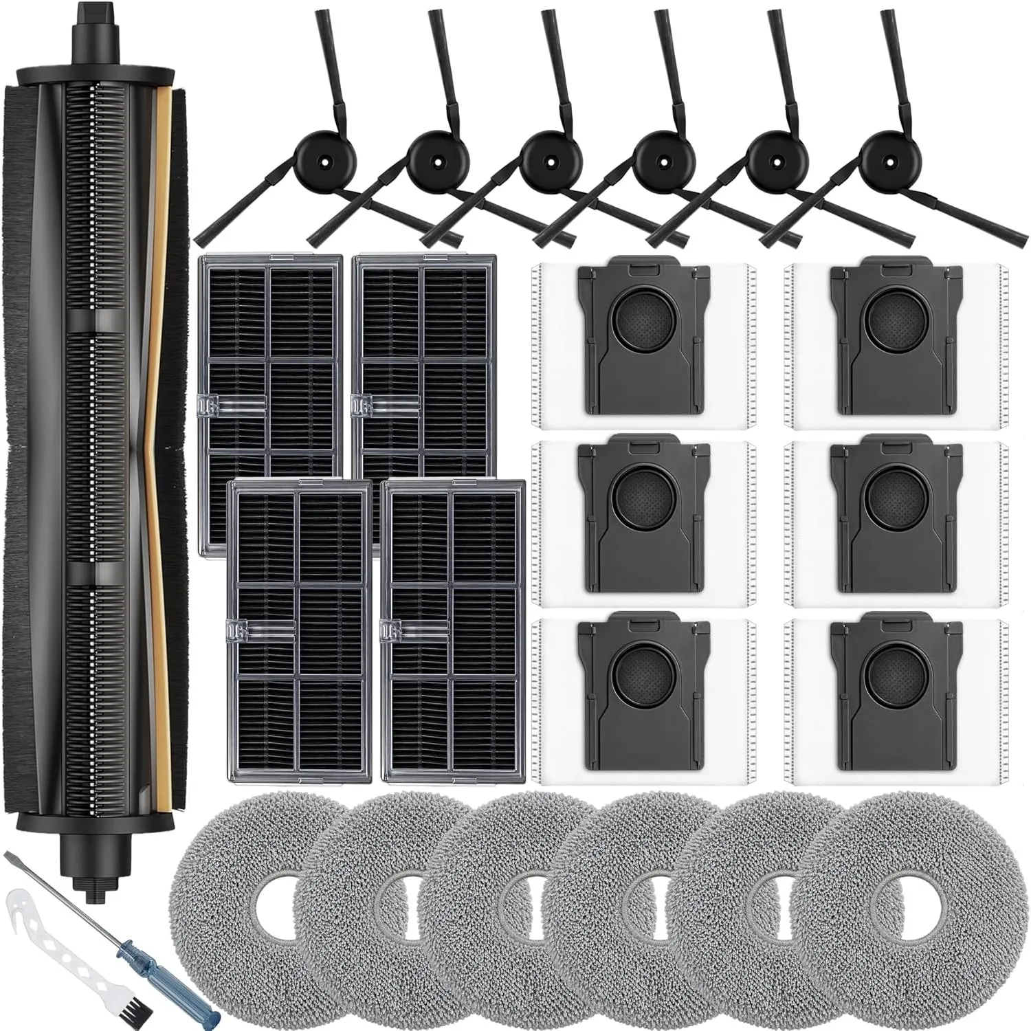 25 Stück Zubehör für Dreame L10s Ultra Gen 3/X40 Ultra Complete/L40 Ultra/Mova P50 Ultra Saugroboter,1 TriCut Bürste,4 …