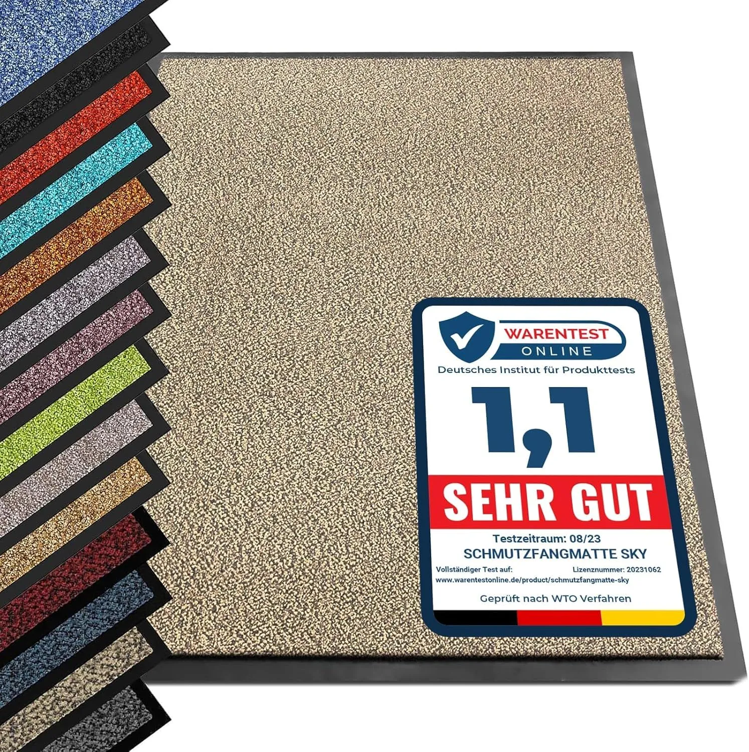 etm® Schmutzfangmatte - Fußmatte in vielen Größen - Türmatte Fußabstreifer für Haustür innen und außen (Ocker-Schwarz, …