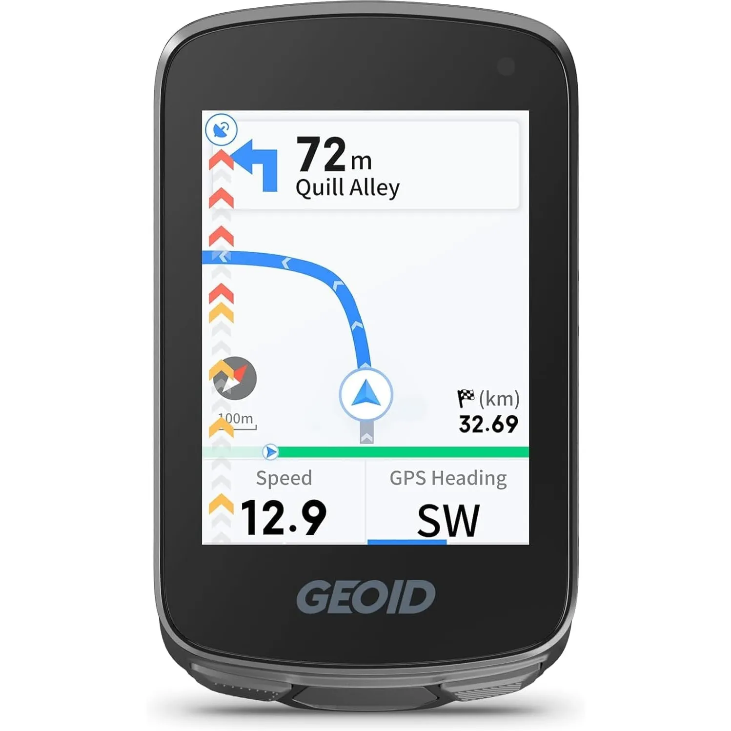 GEOID CC700 GPS Fahrradcomputer kabellos mit 2,8 Zoll Farbbildschirm – Fahrradtacho mit Route-Navigation, ANT+ & Blueto…