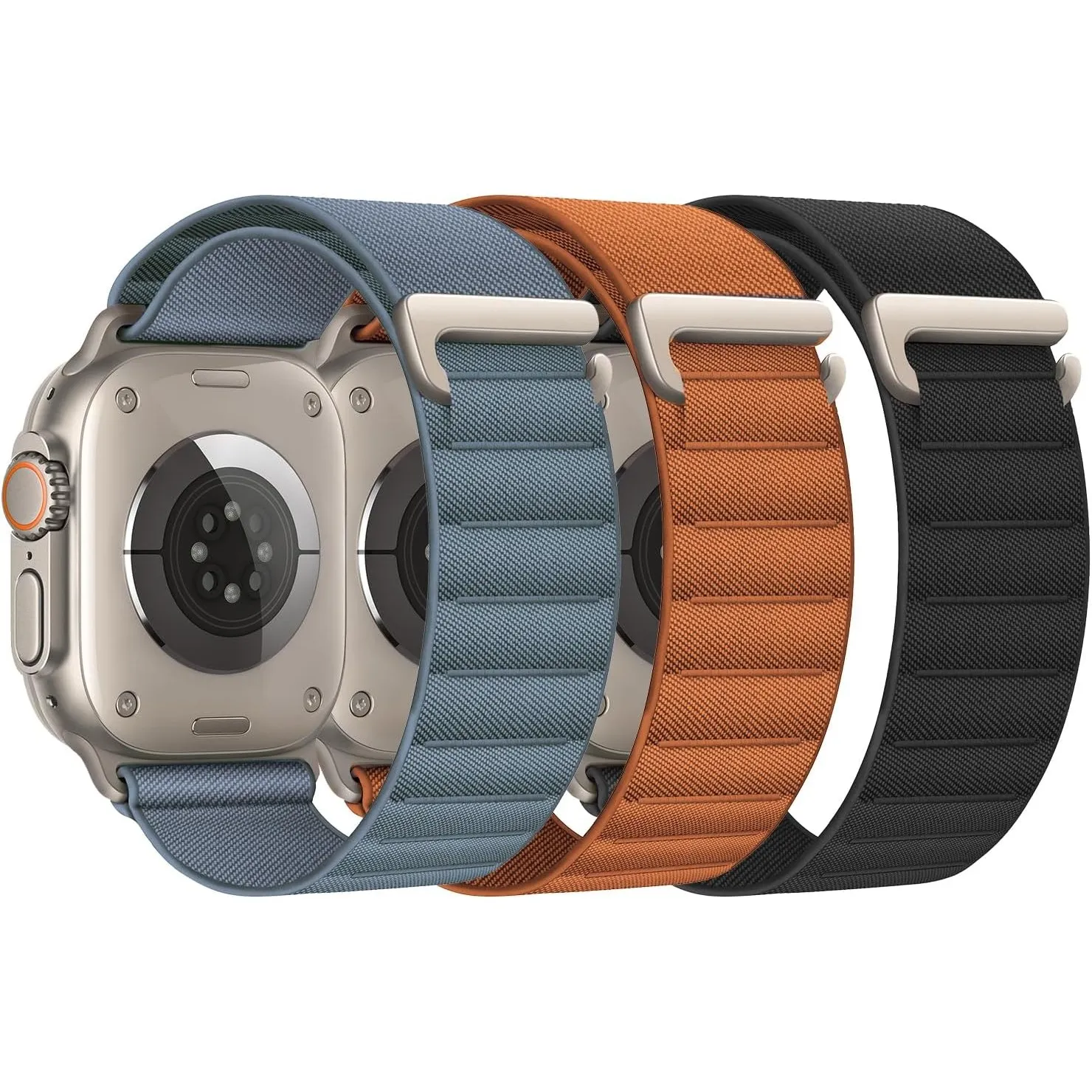 3 Stück Alpine Loop Kompatibel mit Apple Watch Armband 45mm 44mm 46mm 49mm 42mm für Damen Herren, Sport Loop Nylon Spor…