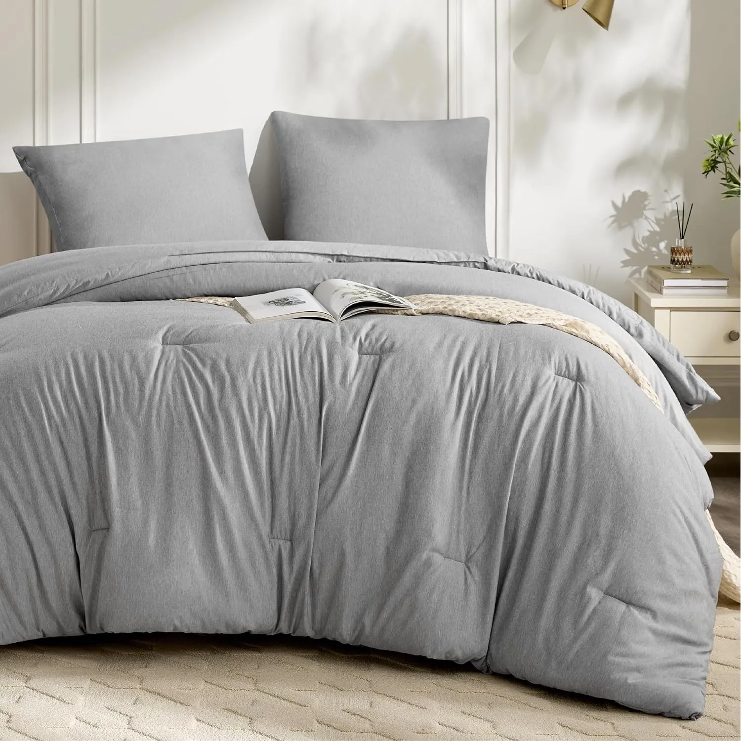 BEDSURE Bettdecken-Set ohne Bezug 155x220 - Bettdecke mit Kissenbezug 80x80