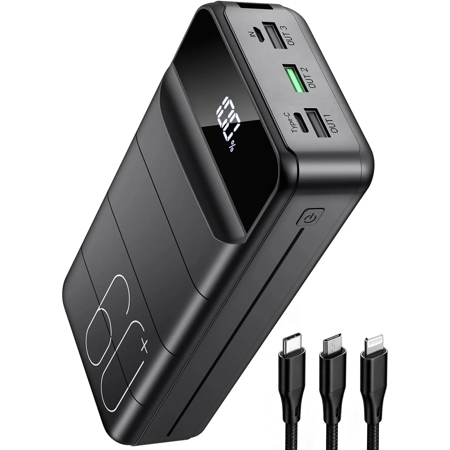 60000mAh Power Bank mit 22,5 W 3 in 1 Kabel Schnellladen Powerbank