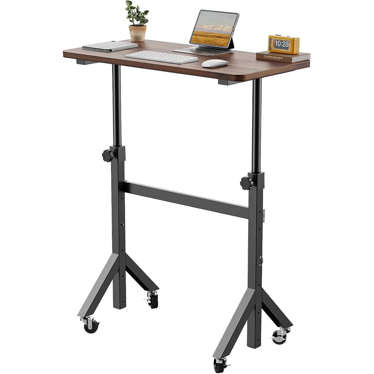 HUANUO Höhenverstellbarer Schreibtisch 80 x 40cm mit Rollen