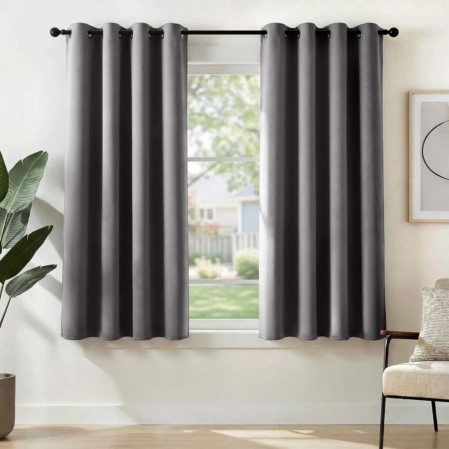 Deconovo Opaque Blackout Curtain with Eyelets Curtains Living Room Curtain Blackout Thermal Curtain Cold Protection The…